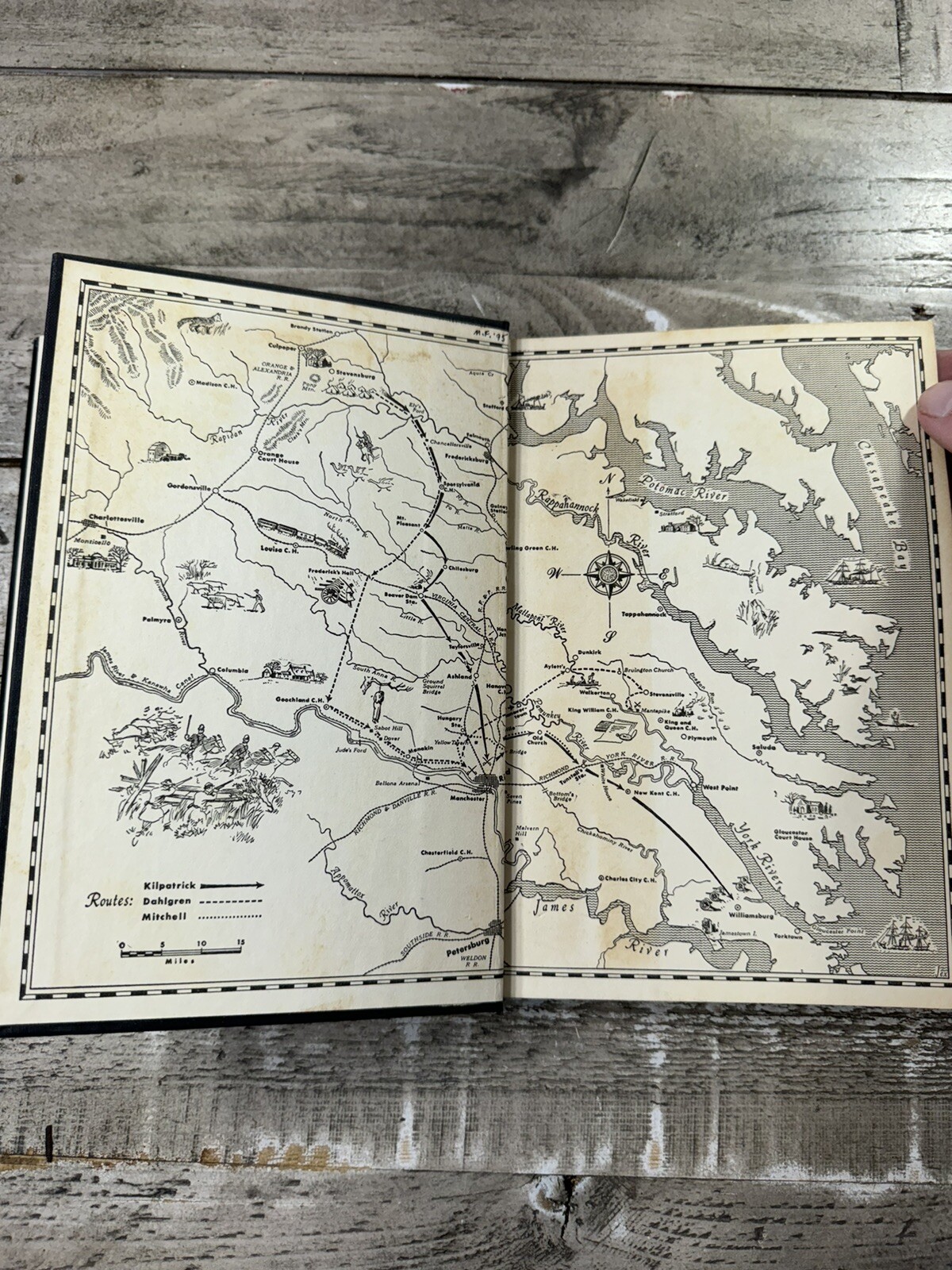 1957 Antique Civil War History Book «Eight Hours Before Richmond» Illustrated