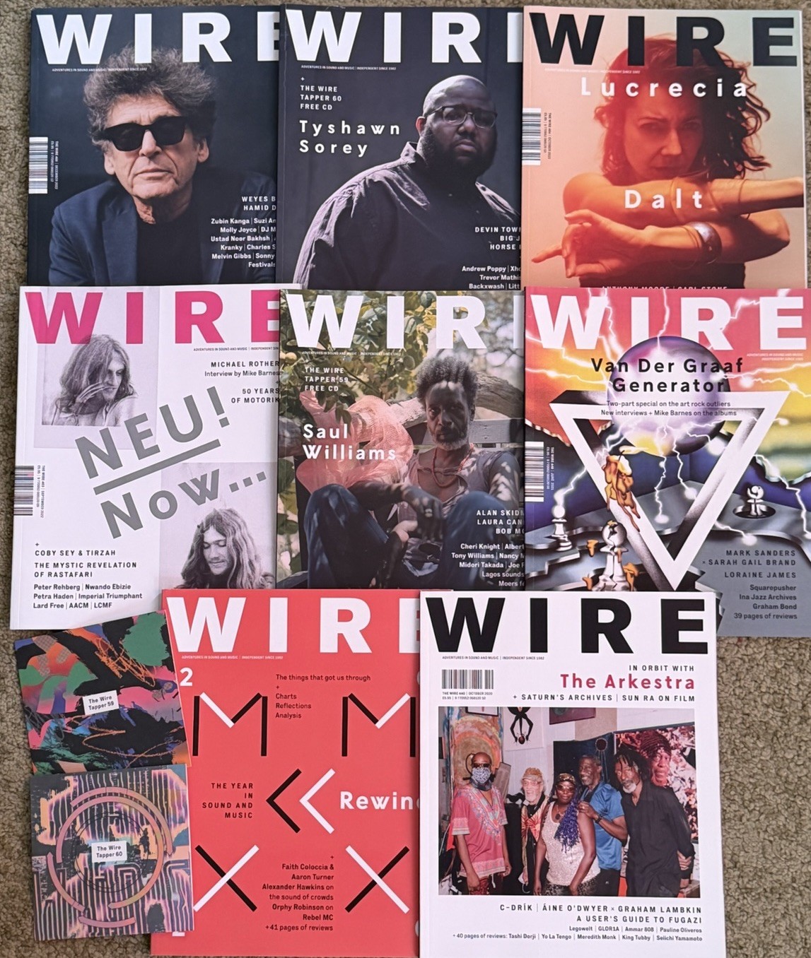 The Wire Magazine 2020s 8 x issues plus 2 x CDs – Sun Ra Arkestra Neu! VDGG etc.