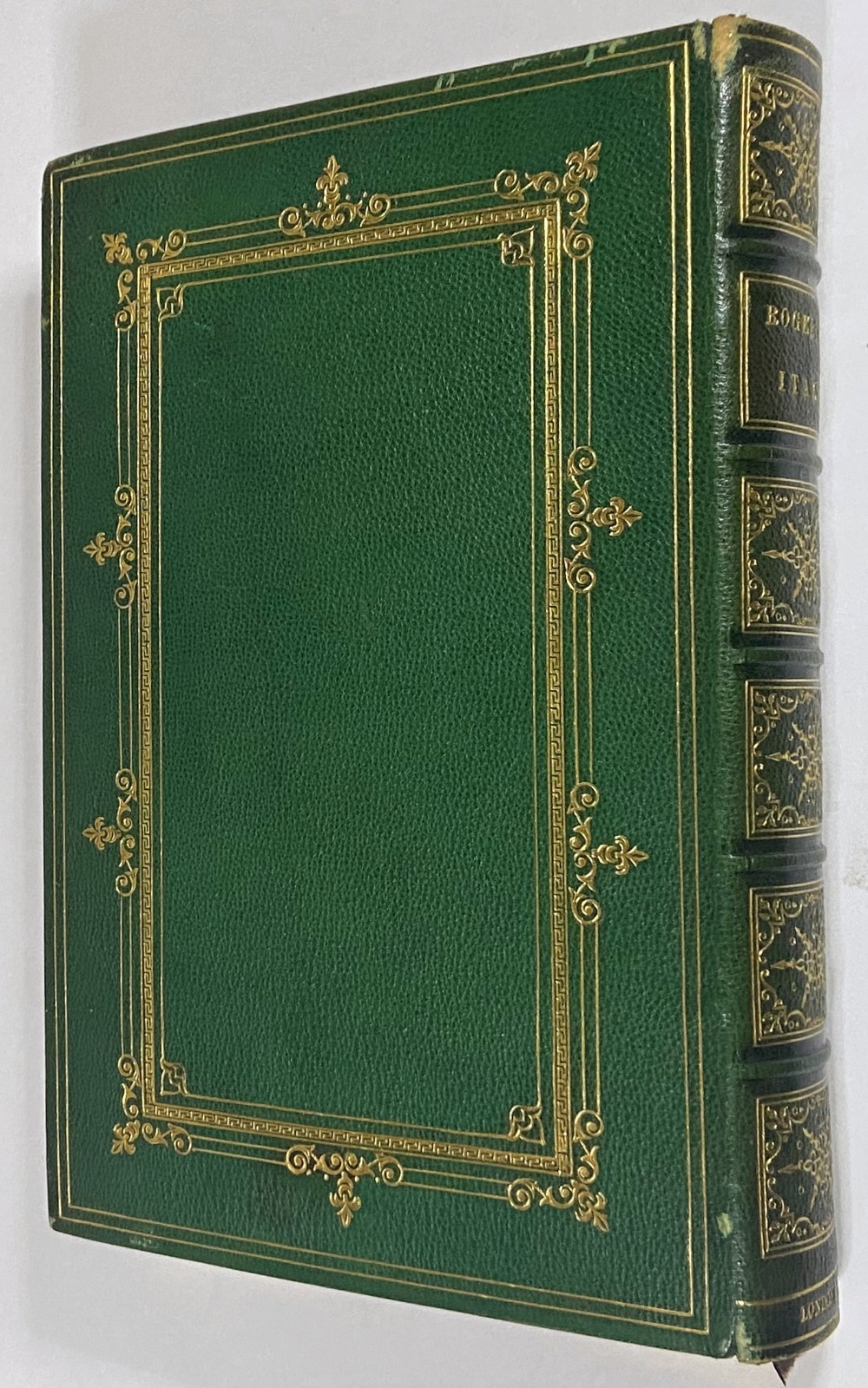 1830 ITALY: A POEM Antique Fine Leather Green Binding ROGERS Victorian Gift Book