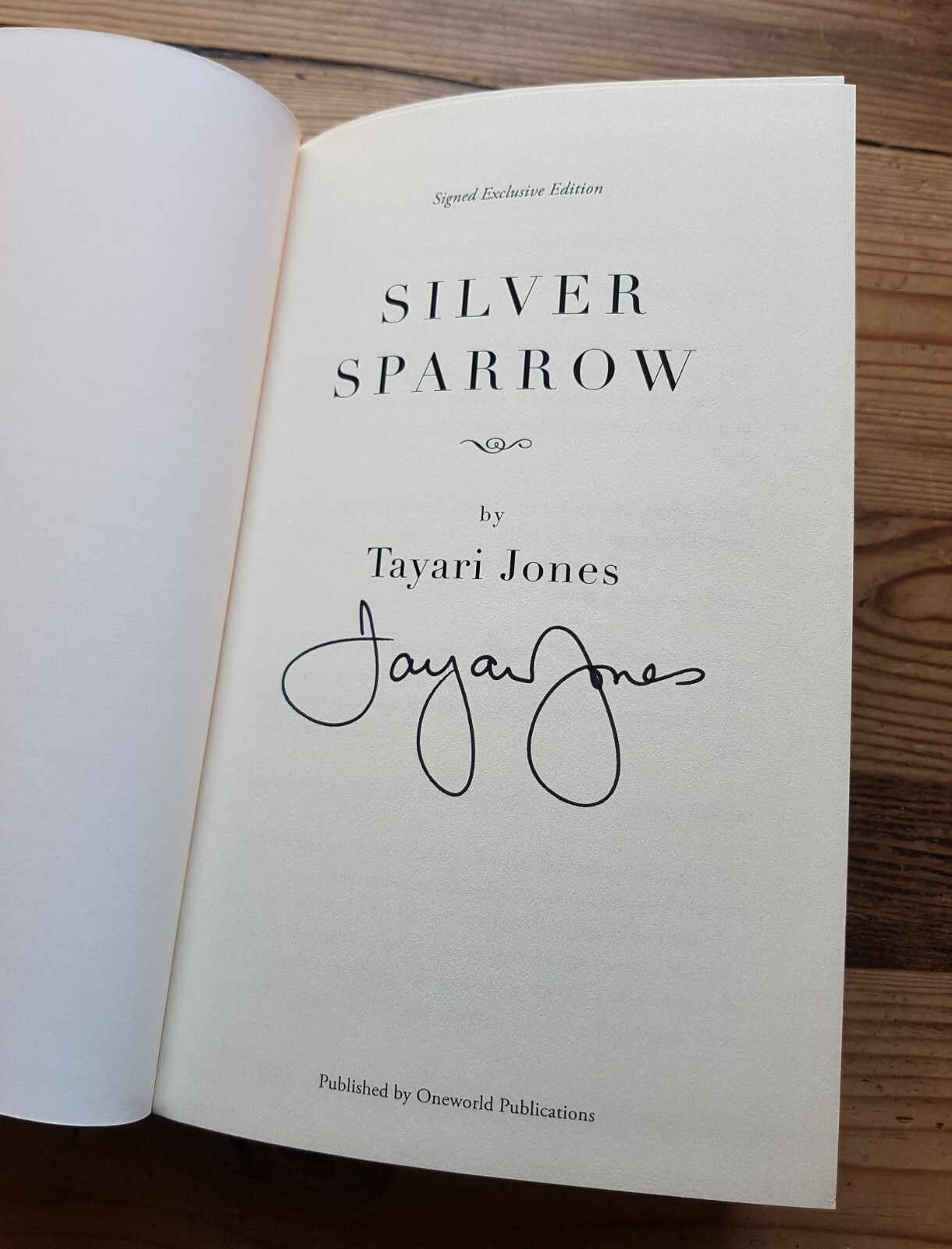 Tayari Jones – Silver Sparrow – Hardback Signed First Edition 1st Print
