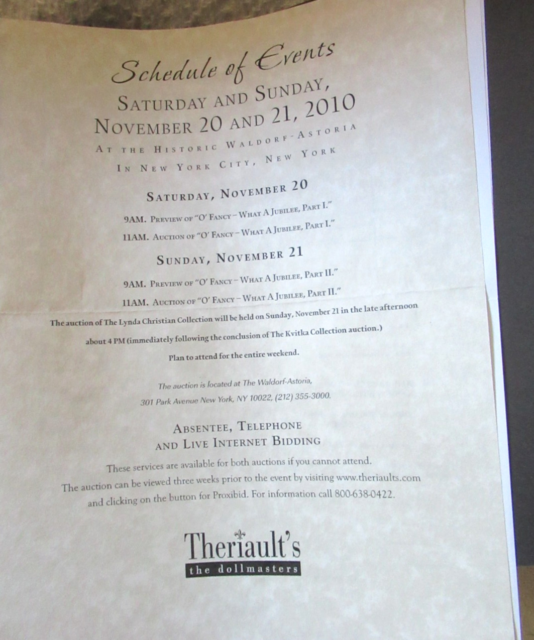 Theriault’s «O’Fancy What A Jubilee!», Antique Doll Auction Book 228 Pages 2010