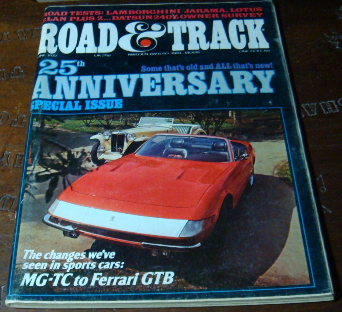 1972.American ROAD & TRACK.MG-TC to Ferrari GTB Sports Cars.240Z.ELAN.Jarama.LTD