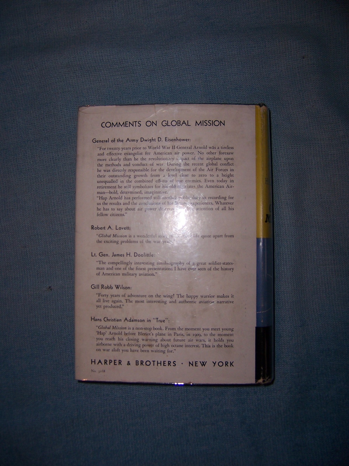 GLOBAL MISSION by H. H. Arnold/1st Ed/HCDJ/Military/WW II (1939-1945)