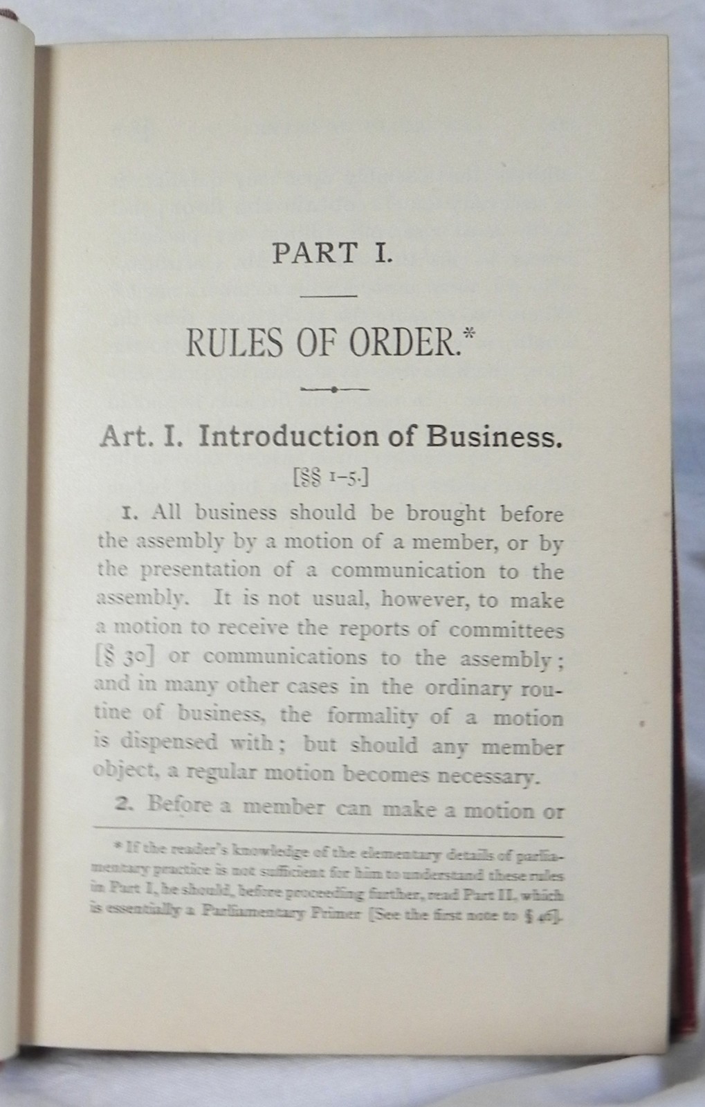 «Robert’s Rules of Order» Hardcover Book, 1891 Ed., Henry M. Robert, 192 Pages