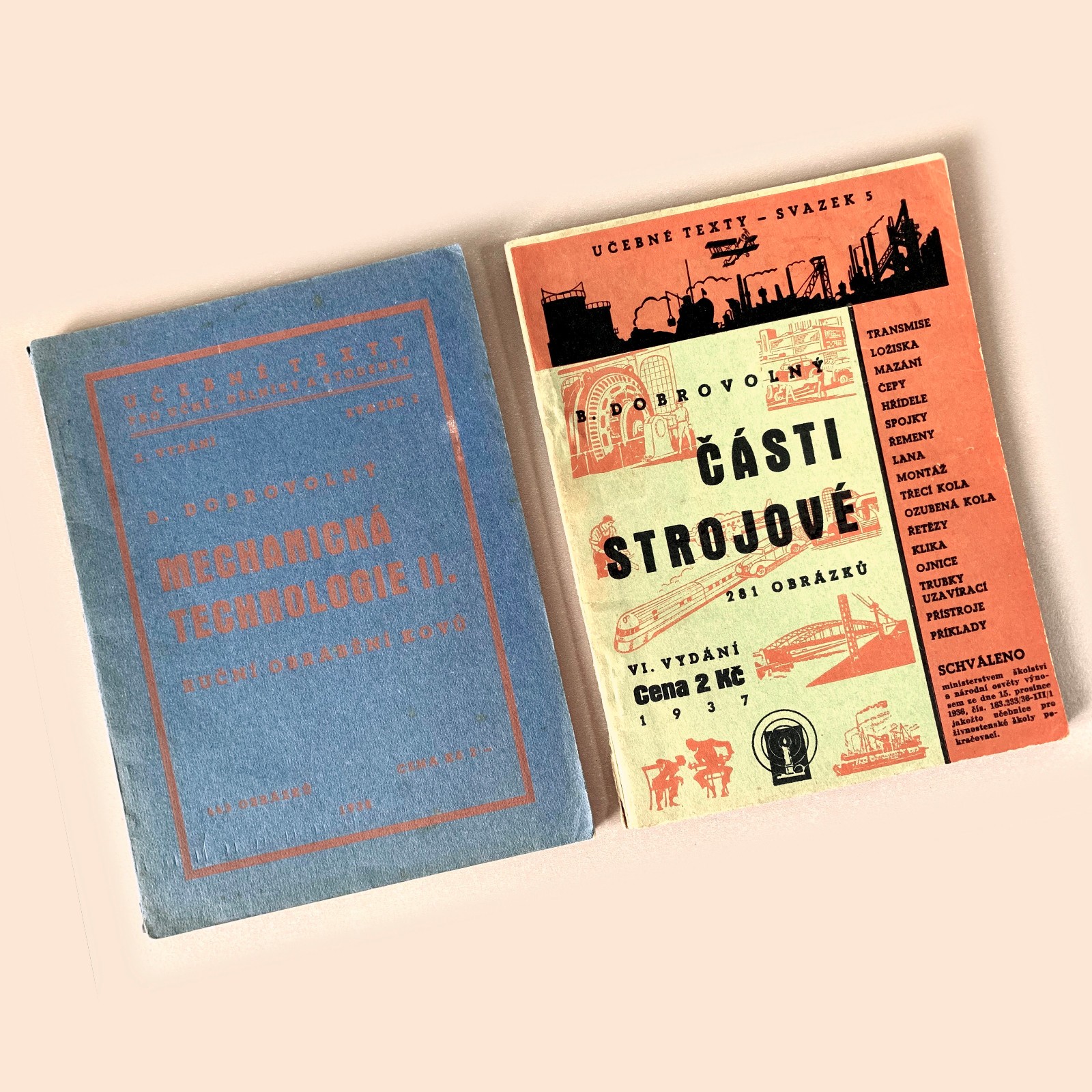Technical Textbooks Czech 1930s Engineering Manuals Vintage Industrial Design