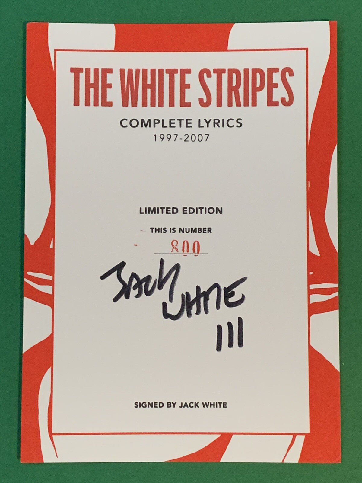 The White Stripes Complete Lyrics Special Edition Jack White Signed JSA COA LOA