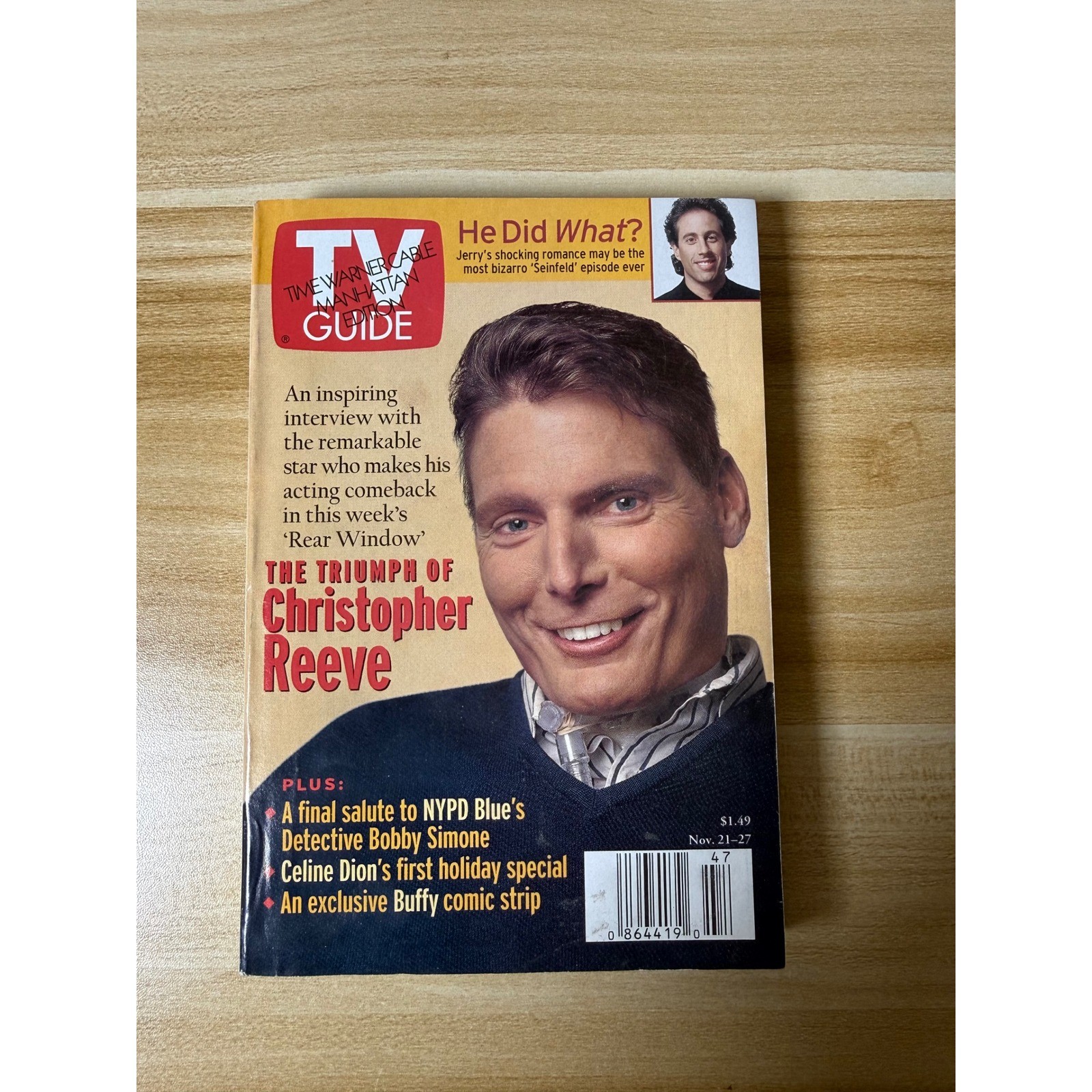 TV Guide Magazine Christopher Reeve Cover November 21 1995
