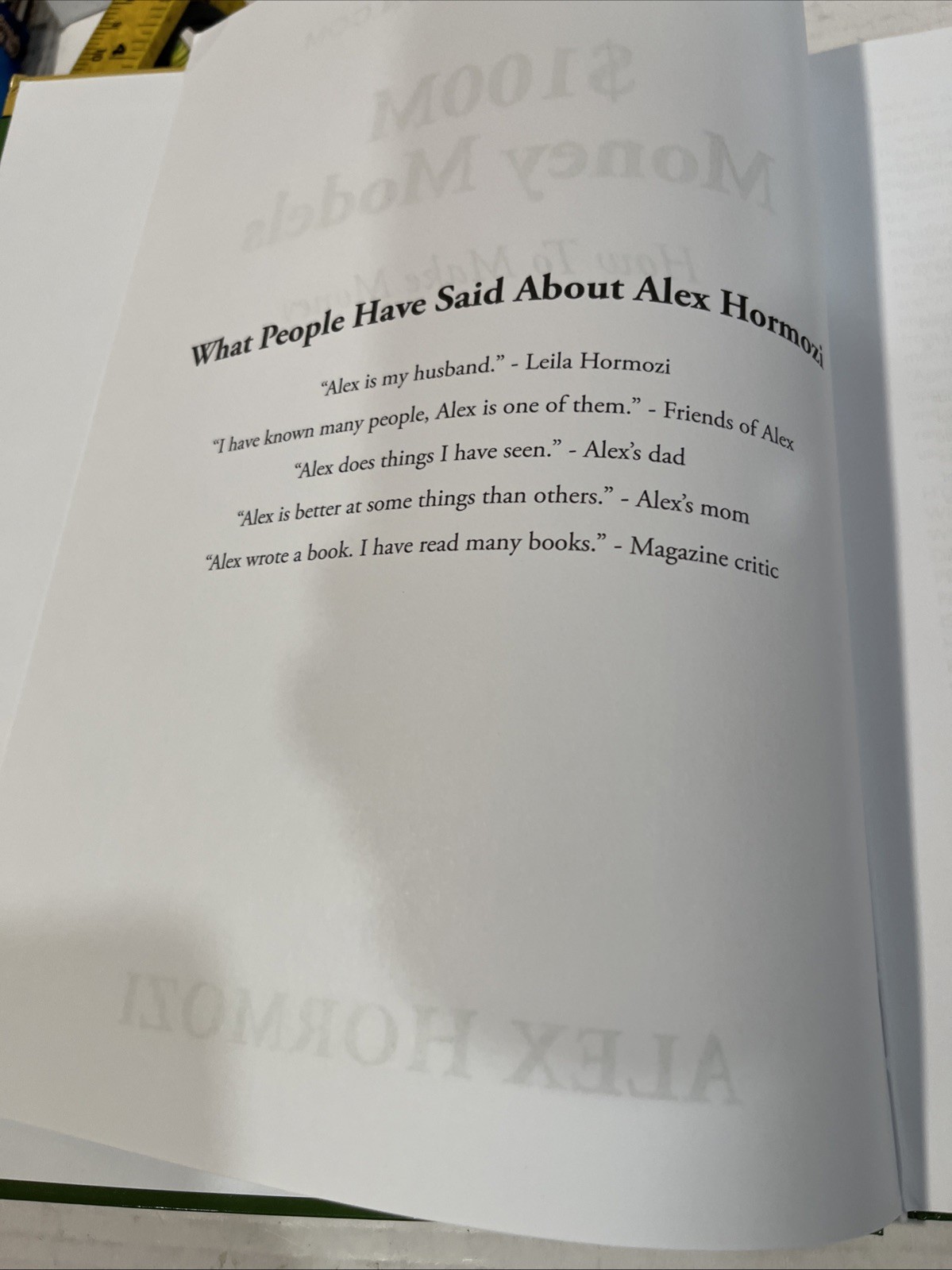 $100M Money Models Book : How to Make Money by Alex Hormozi (2025, Hardcover) VG