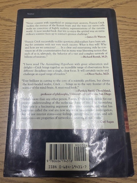 The Astonishing Hypothesis SIGNED by Francis Crick HCDJ