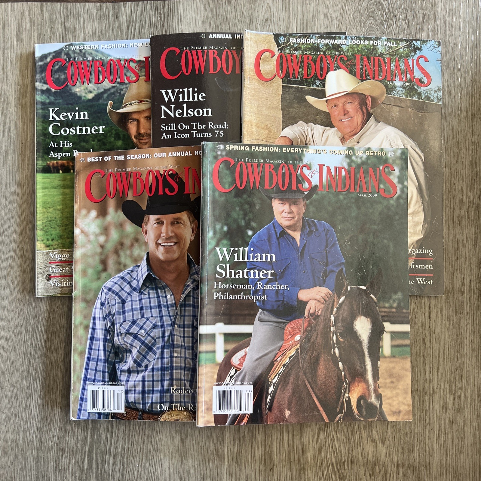 Lot of 5 Cowboys & Indians Magazines 2008 – 2009 Various Issues Art and Culture