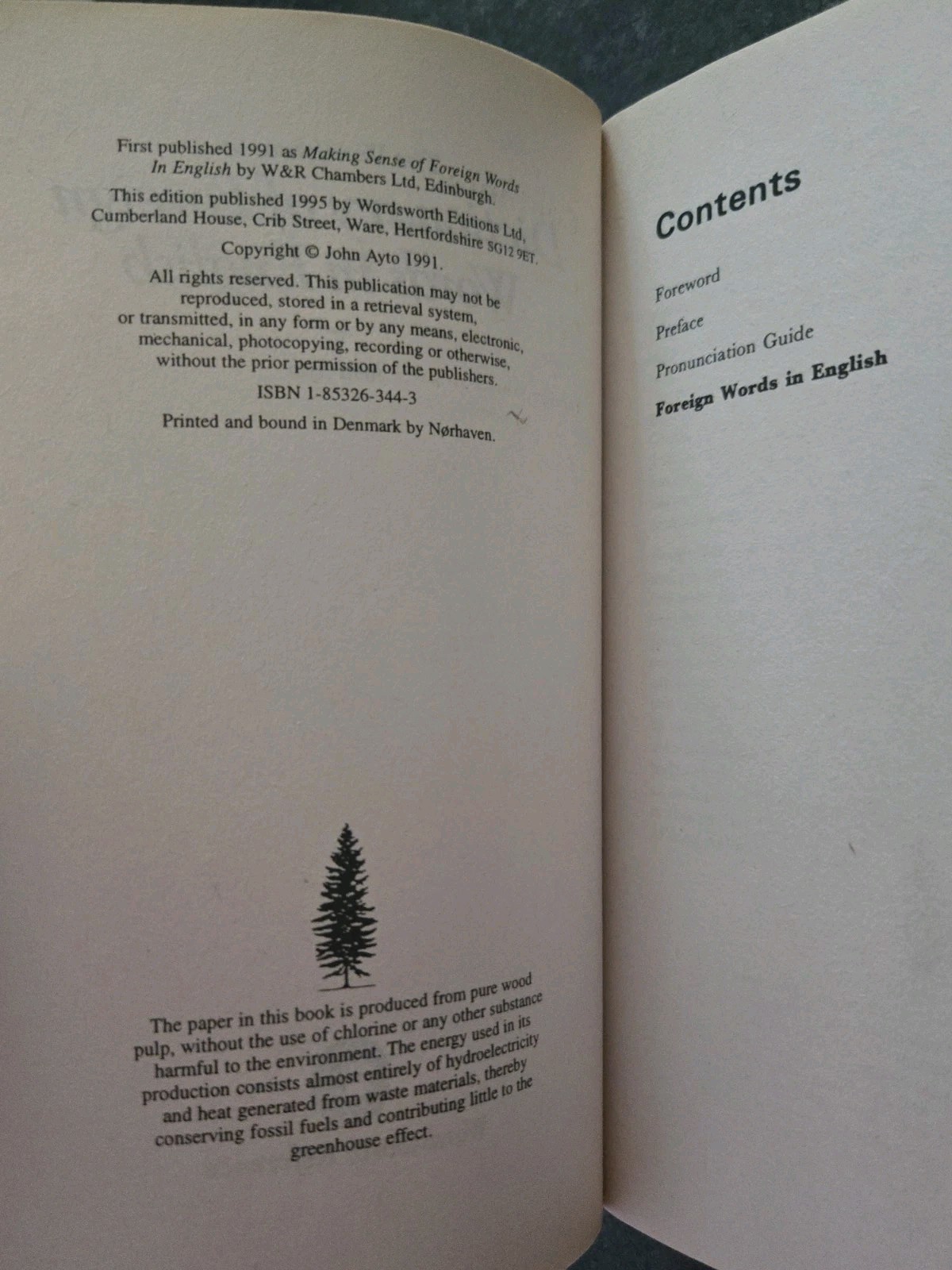 The Wordsworth Dictionary of Foreign Words in English By John Ayto Vg Pb