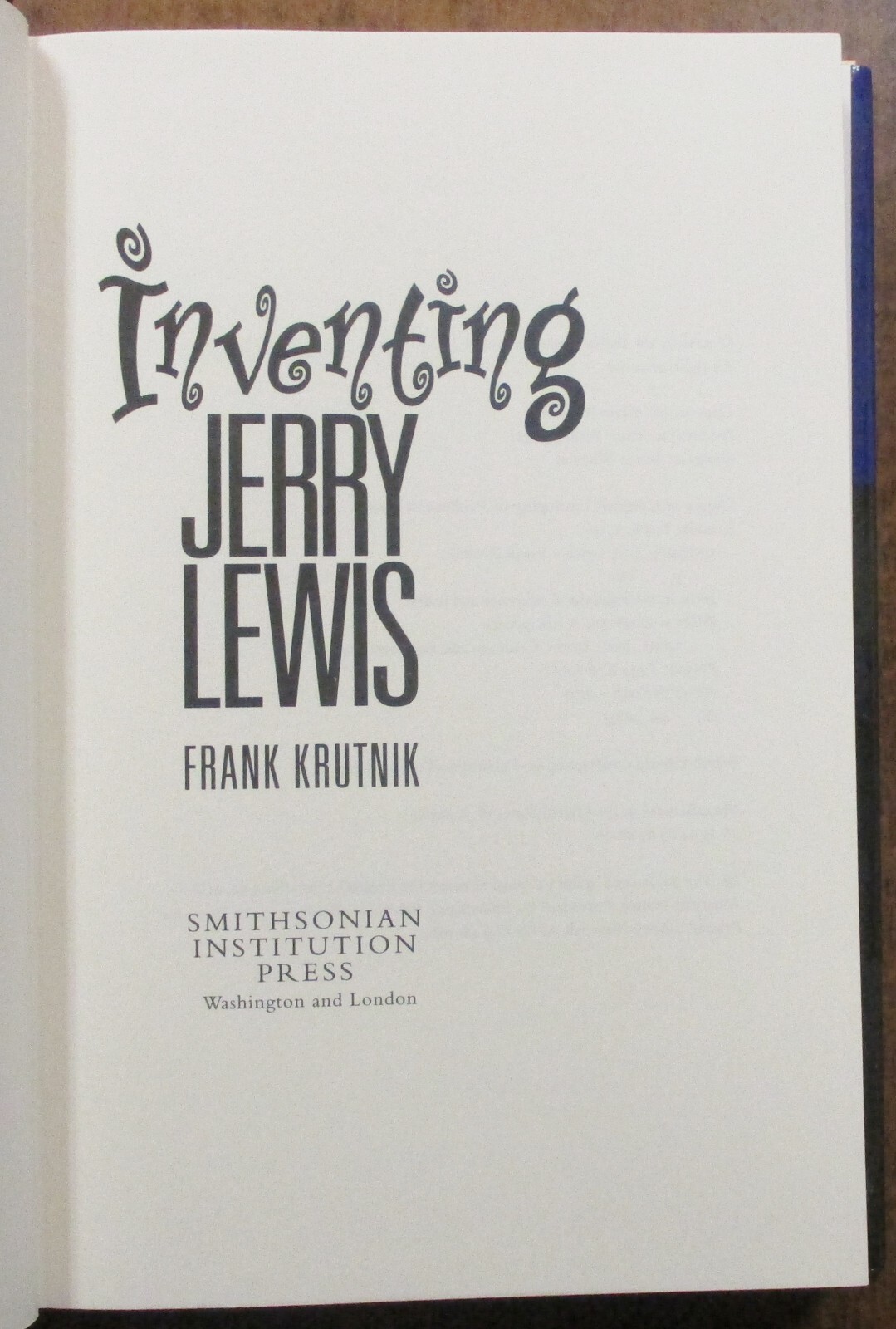 «Inventing Jerry Lewis» Hardcover Book (2000) Frank Krutnik – First Edition