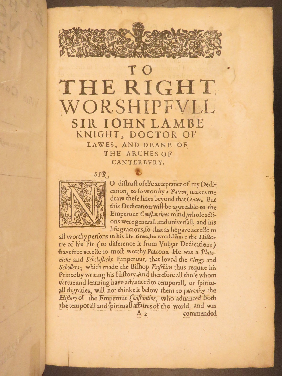 1637 – Life of Constantine – Eusebius | First English Edition, Beautiful Binding