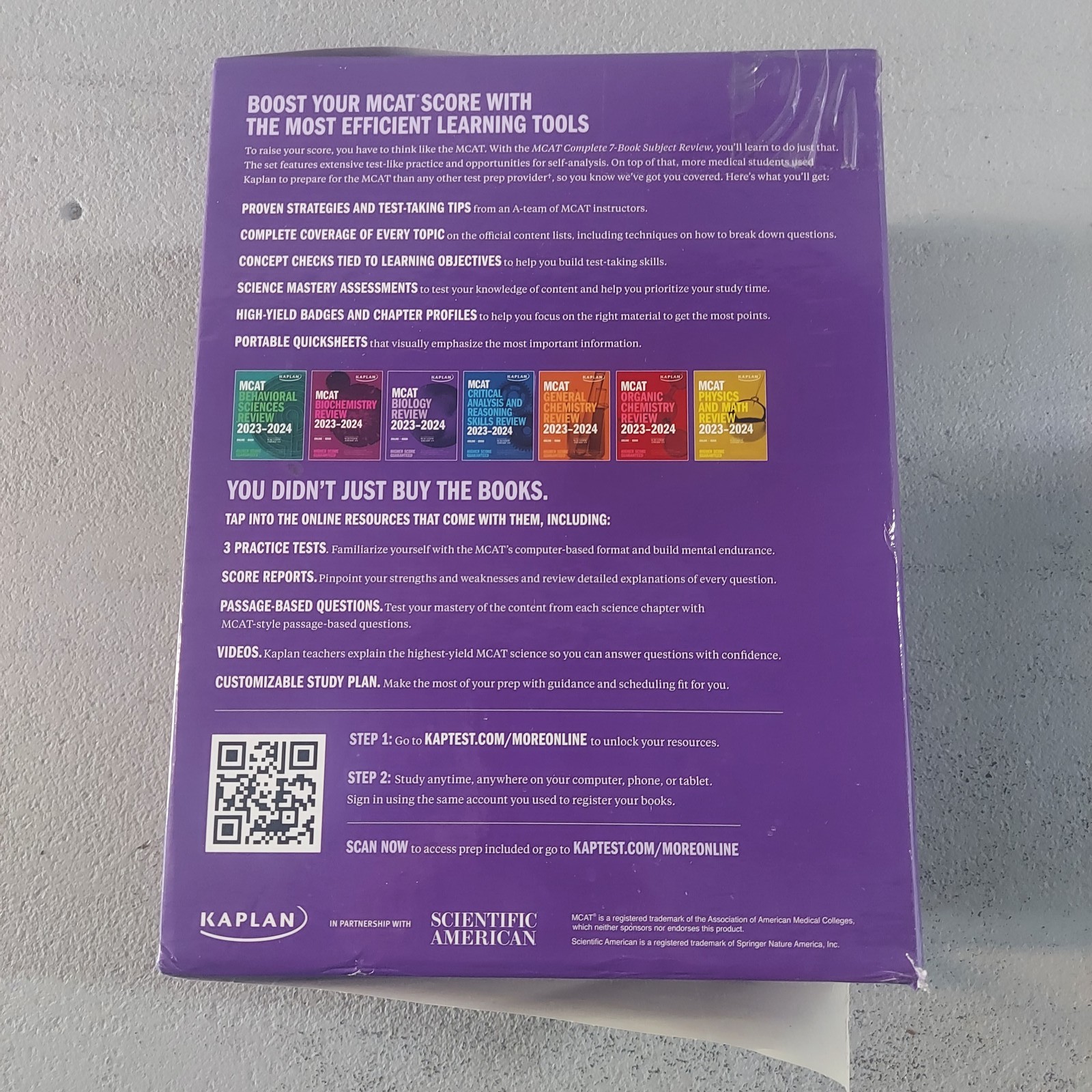 Kaplan MCAT Incomplete 6 Book Subject Review 2023-2024 Prep Set w/ Online