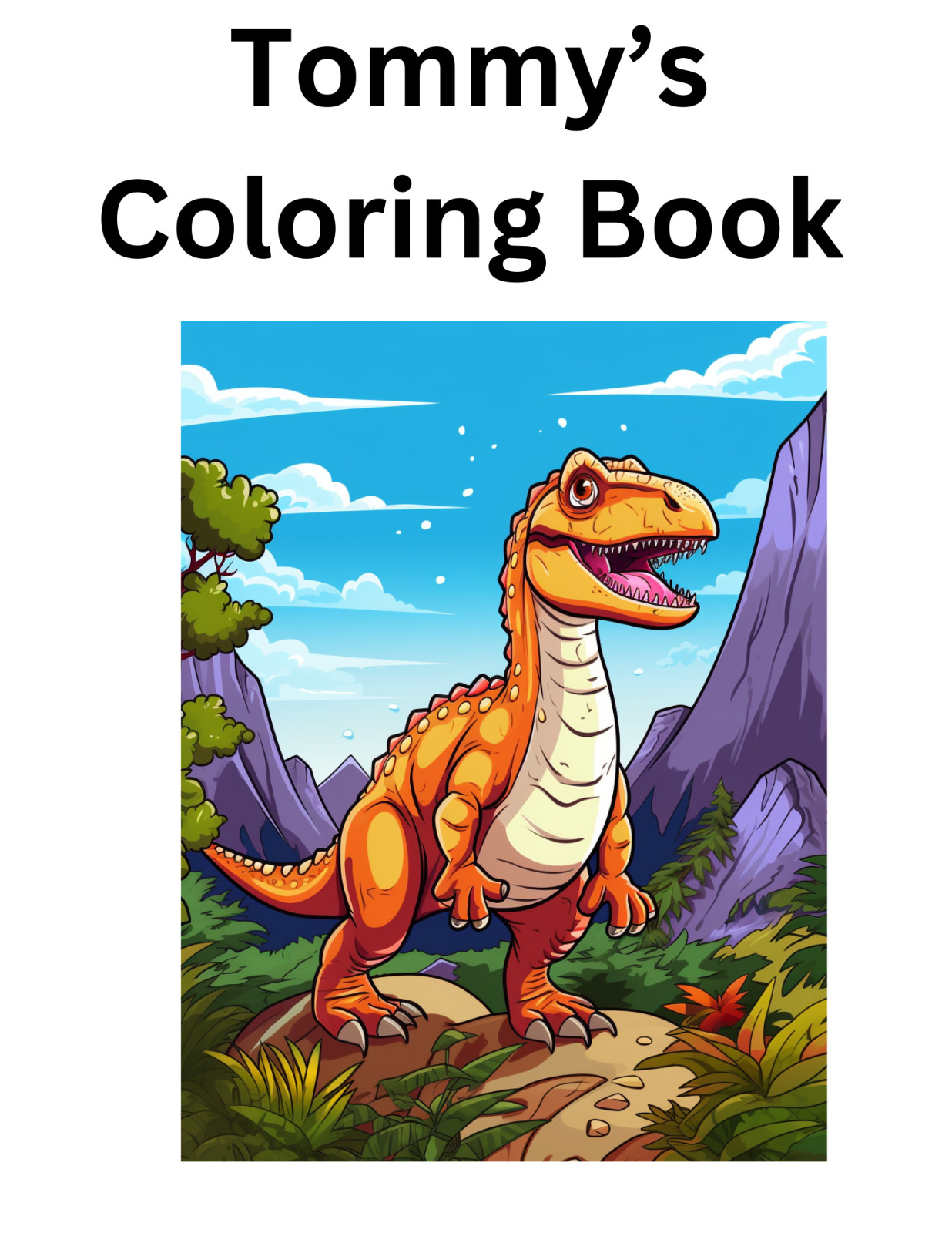 «Cute Dinosaur Coloring Book – Perfect Gift for Kids Who Love Dinosaurs»