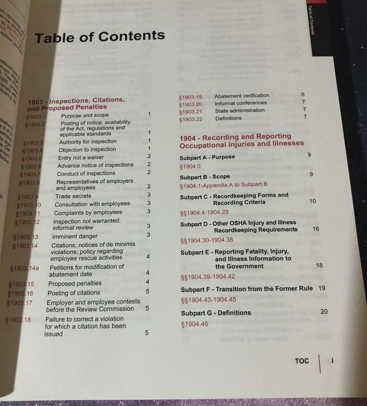 Osha Standards for General Industry 2005