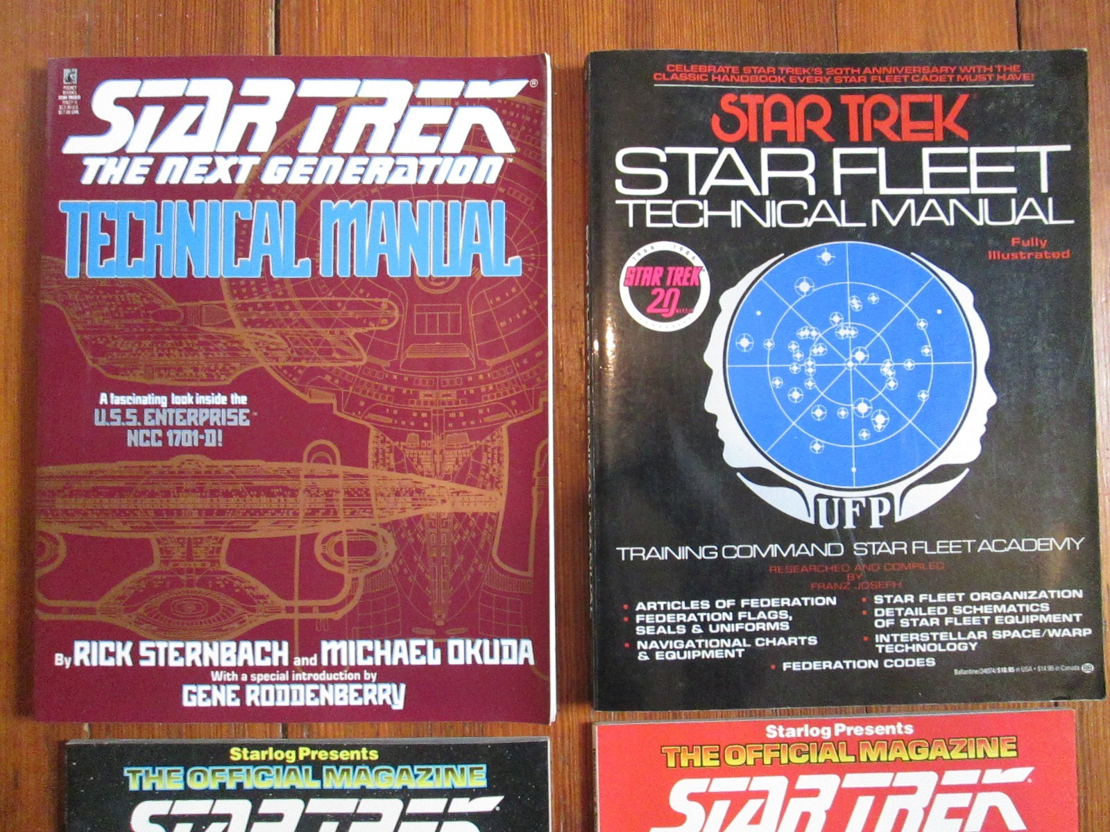 STAR TREK Technical Manual Journal X4 Book Lot Fleet Next Generation Enterprise