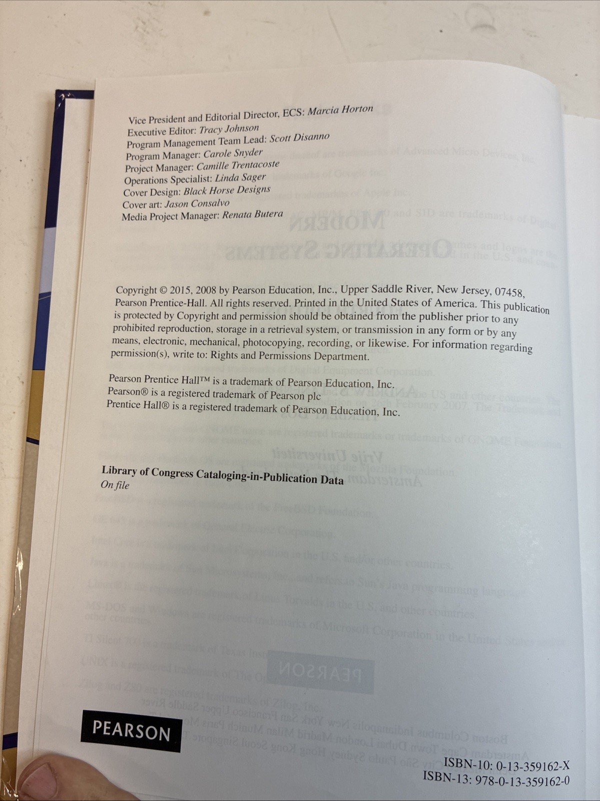 Modern operating Systems, 4th Edition. Tanenbaum, Bo’s