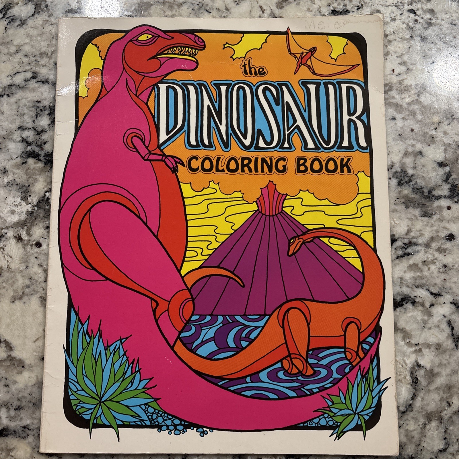 Dinosaur Coloring Book Troubador Press 1970 Retro Unused Oversized