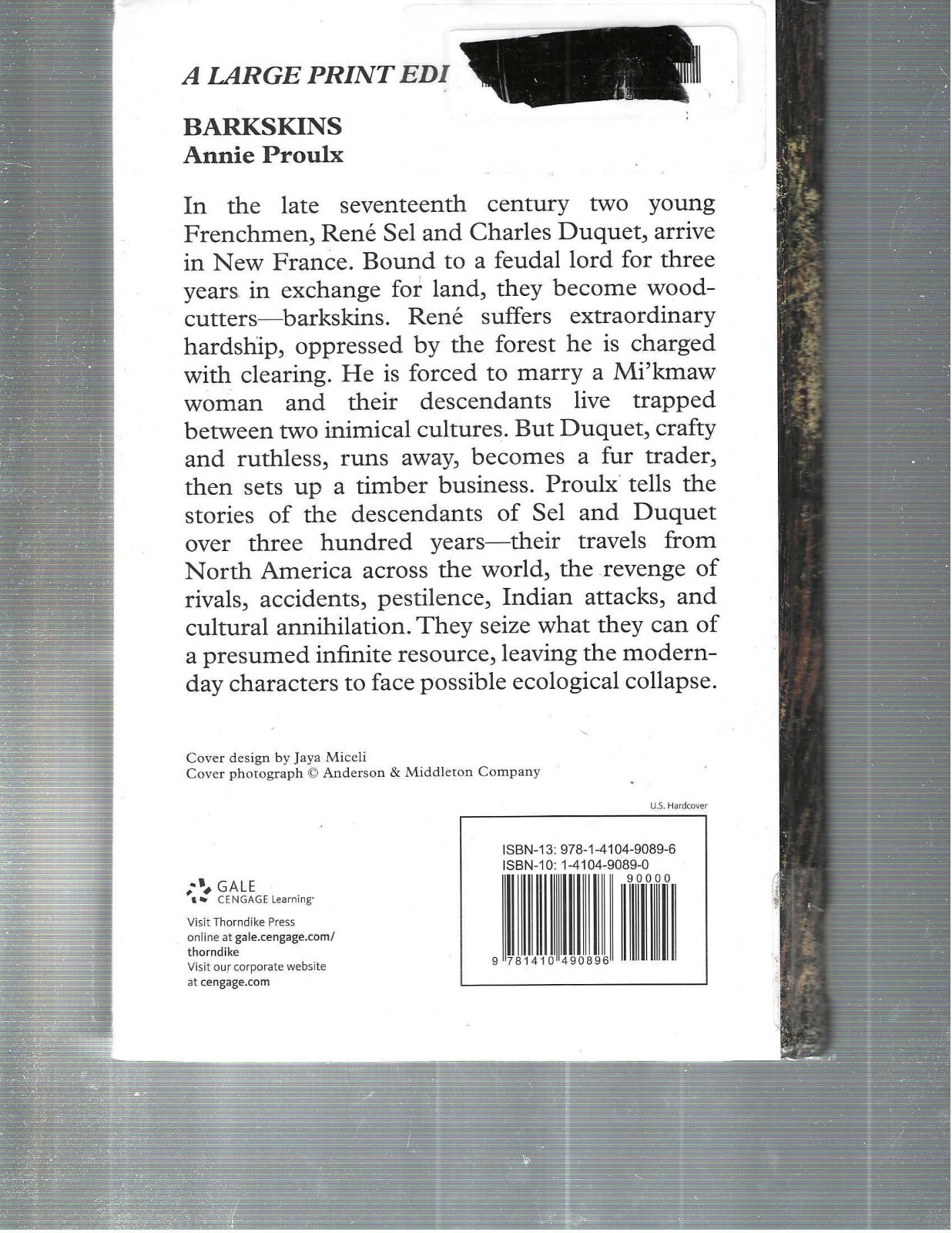 ANNE PROULX – BARKSKINS – LARGE PRINT – LP416