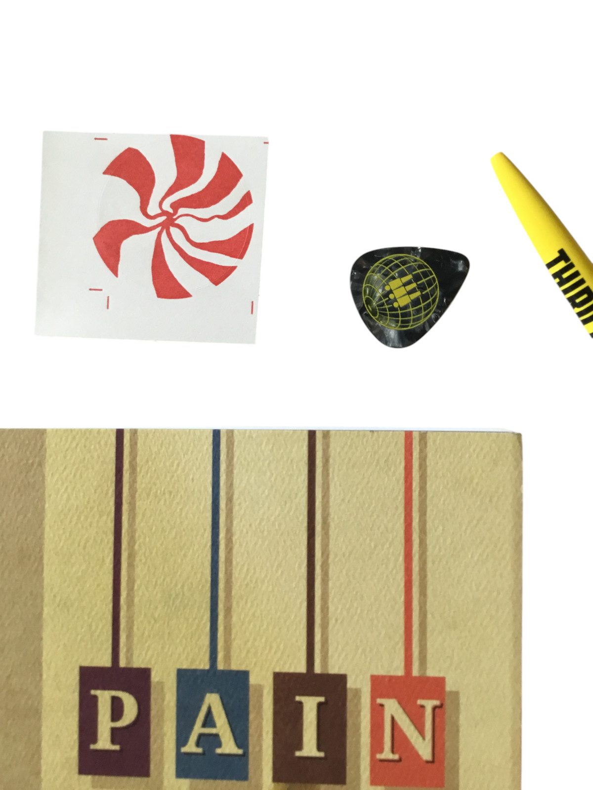 Third Man Records Jack White Stripe PAIN Book, Card, Pen, Guitar Pick, Sticker