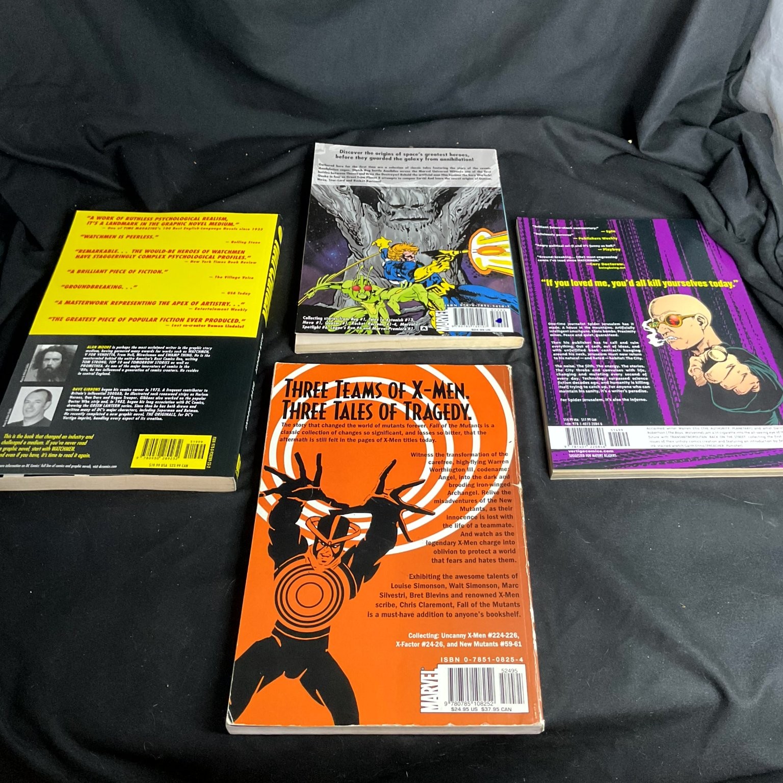 Lot of 4 Mixed Marvel DC Watchmen X-Men Alan Moore Dave Gibbons Hugo Comics