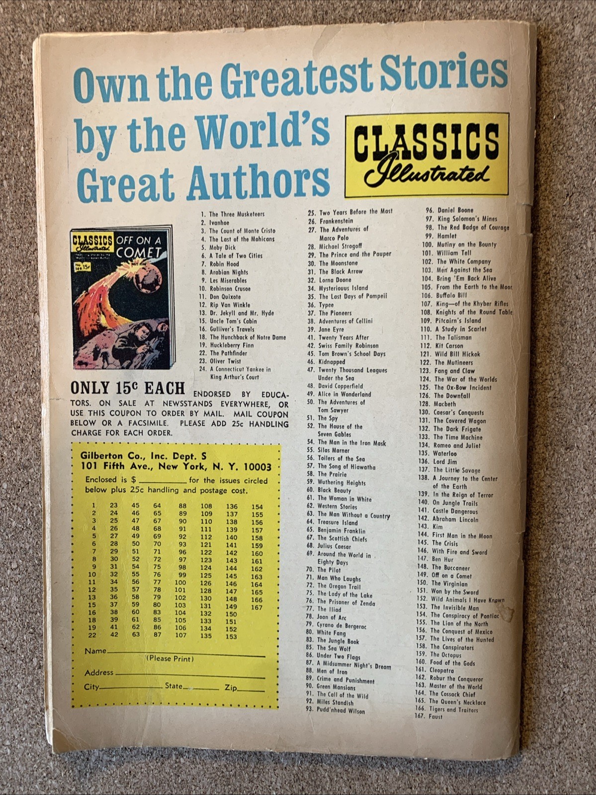 Classics Illustrated #1 The Three Musketeers FN Alexandre Dumas 1966, 48 pages
