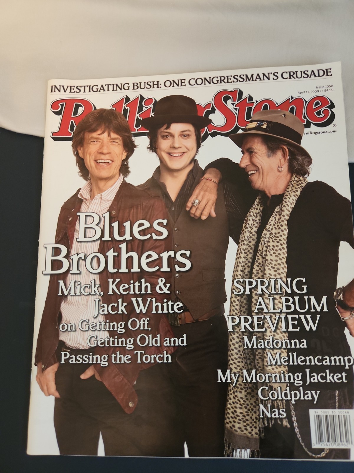 ROLLING STONE MAGAZINE April 17, 2008 Issue 1050 Mick, Keith & Jack White