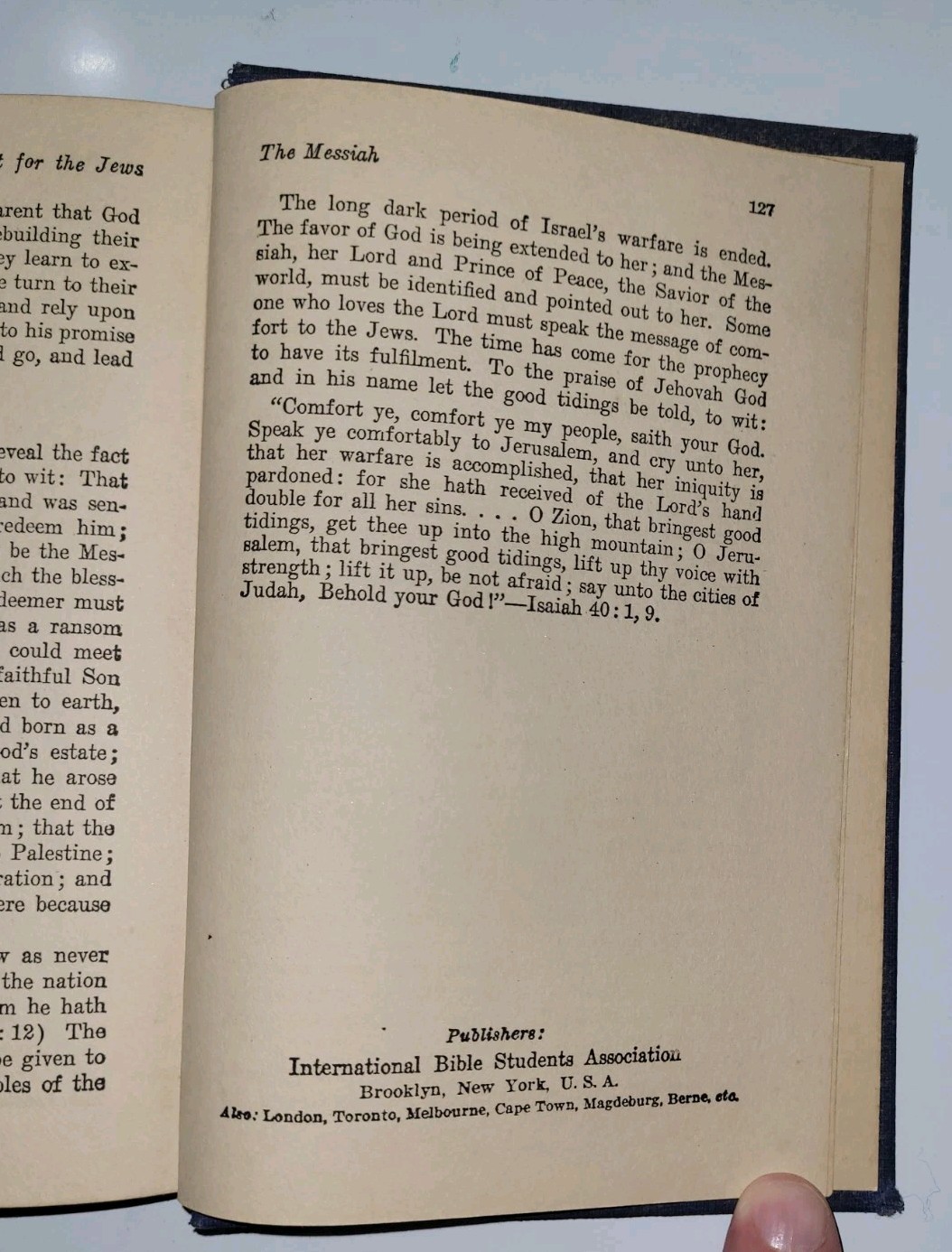 Comfort for the Jews, 1925 J.F. Rutherford Watchtower IBSA