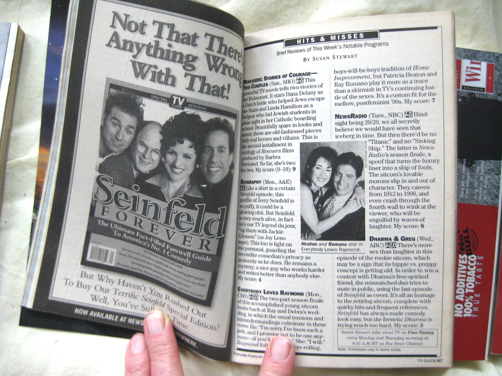 TV Guides 1998 – A Fond Farewell to SEINFELD, Al Hirschfeld covers SET OF 4
