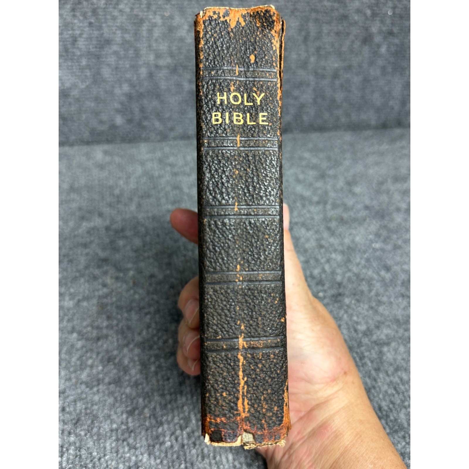 Antique 1920s Oxford KJV Holy Bible leather India paper Brevier 16mo pocket size