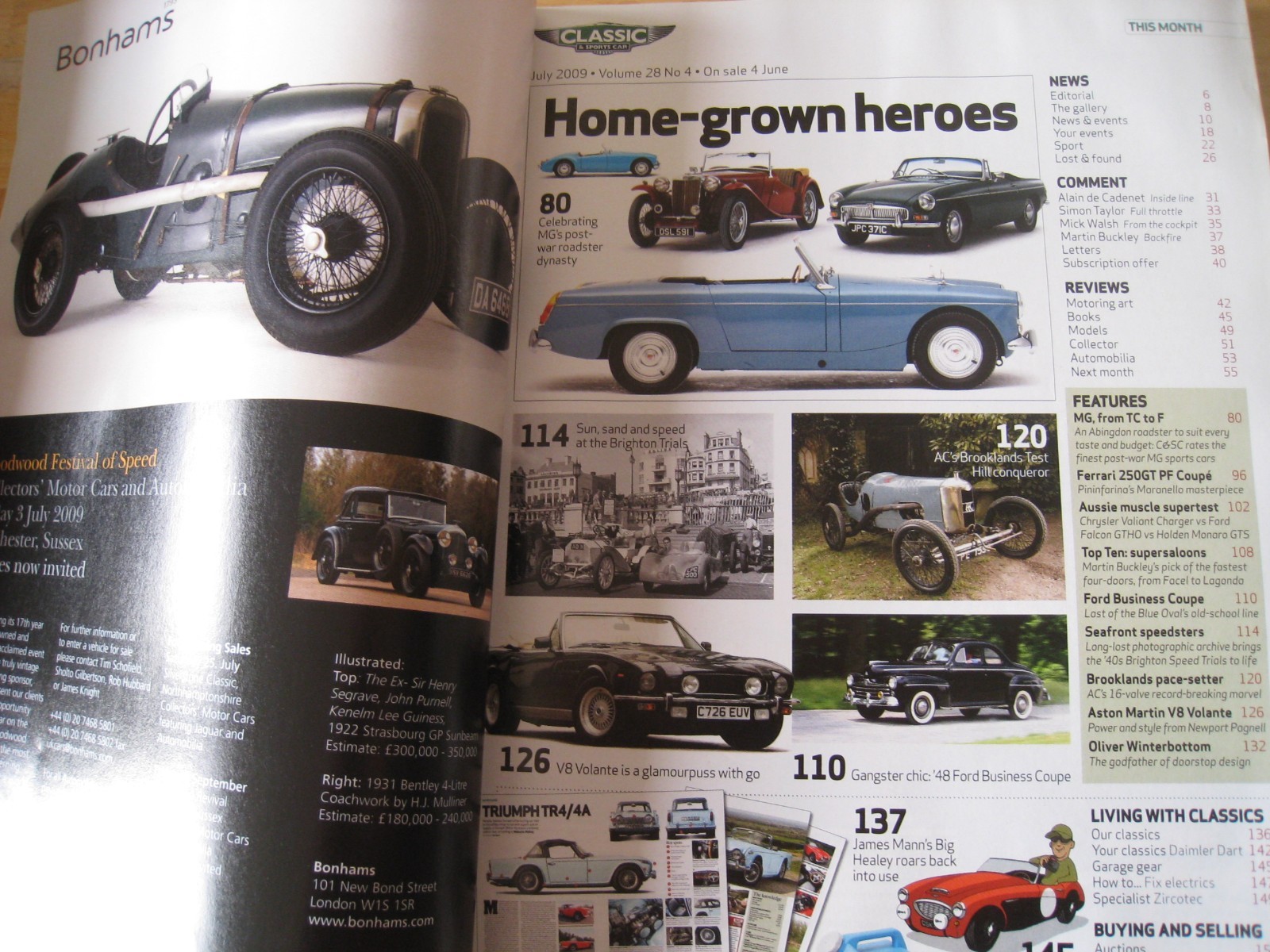 CLASSIC & SPORTSCAR JUL 2009 MG FEVER TRIUMPH TR4/4A FERRARI 250GT COUPE ASTON M