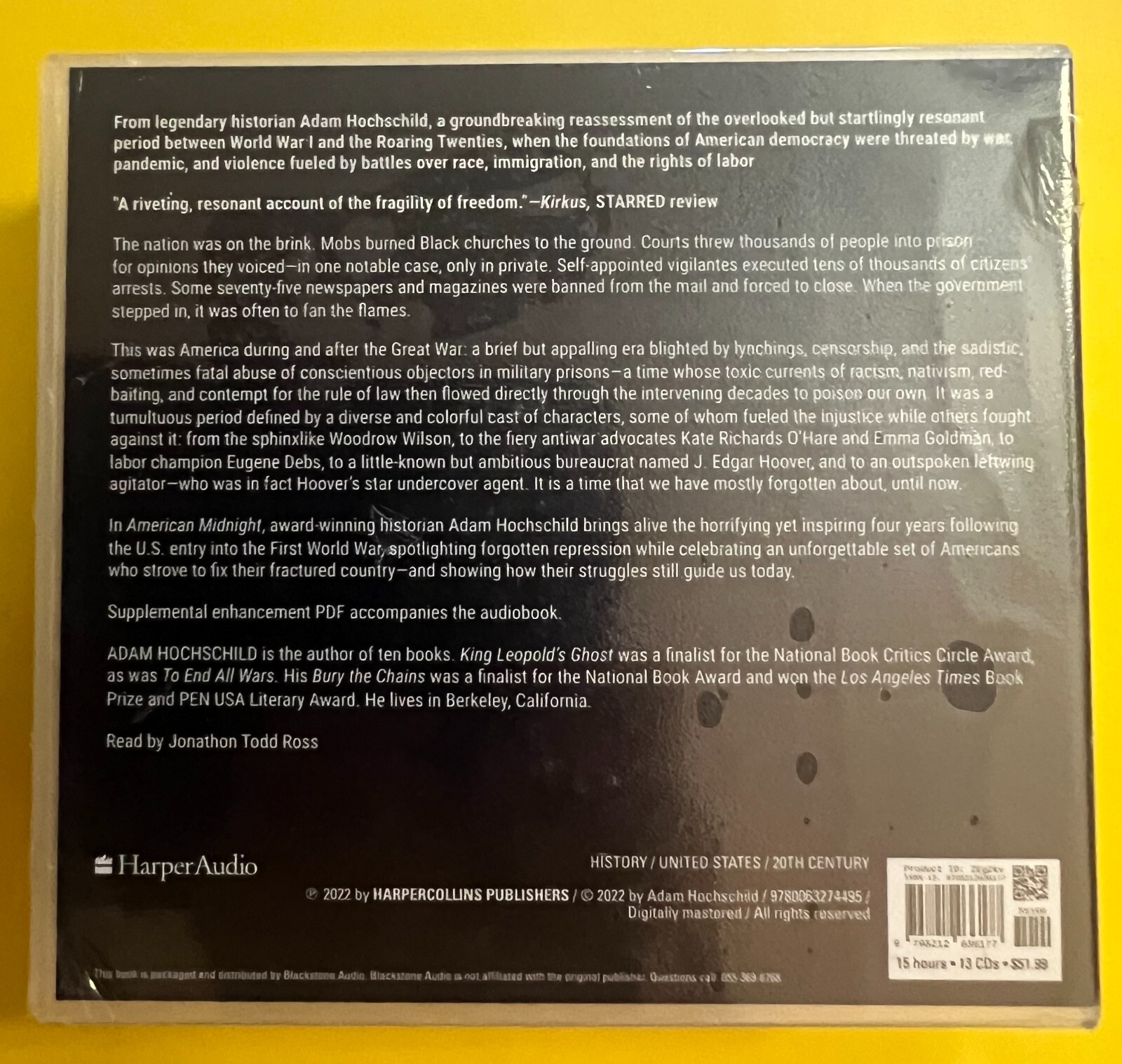 American Midnight – Adam Hochschild (CD Audiobook) – NEW