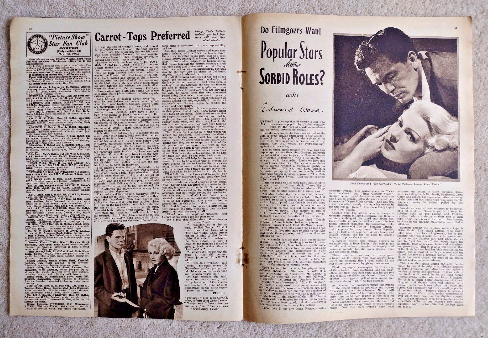 Picture Show magazine x11 1946 issues Garland Sinatra Bergman Cooper +++