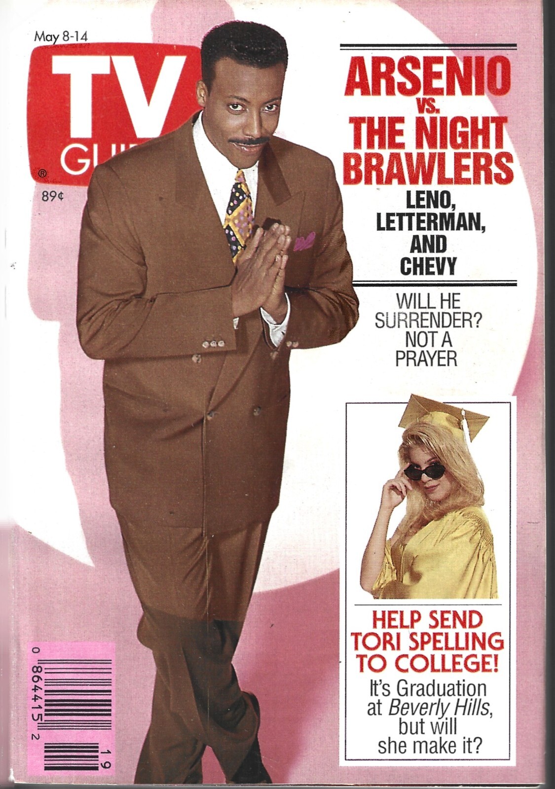 TV GUIDE MAGAZINE MAY 8-14 1993 (FN/VF) ARSENIO HALL, TORI SPELLING