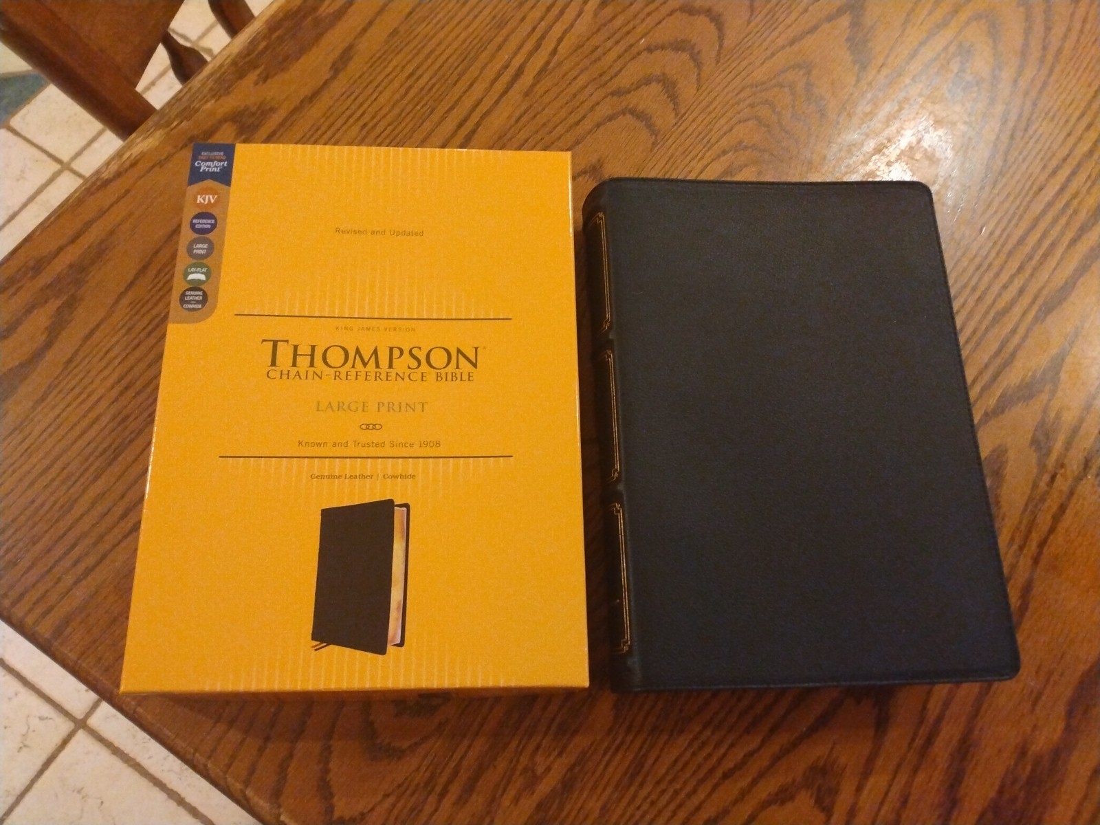 Kjv Thompson Chain-Reference Bible LARGE PRINT ~ Retail $189.99~ Cowhide Leather