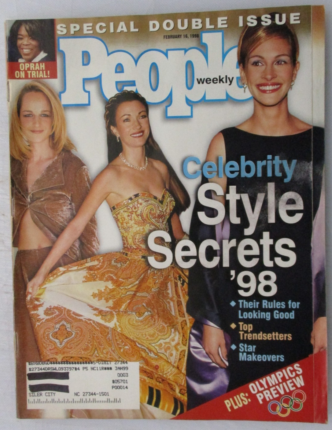 PEOPLE MAGAZINE FEBRUARY 16, 1998 CELEBRITY STYLE SECRETS JULIA ROBERTS OPRAH
