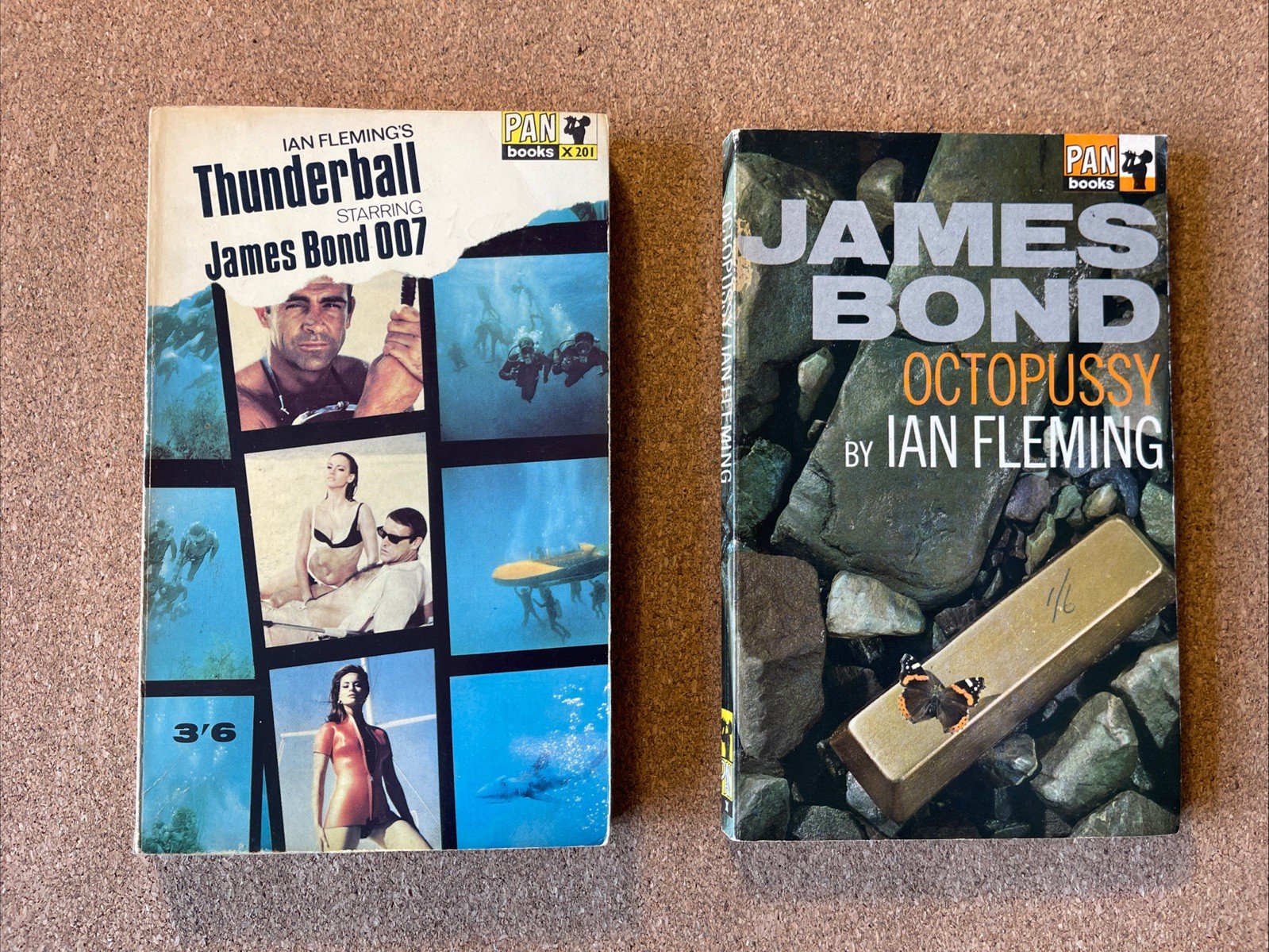 James Bond By Ian Fleming PBs x7 + Colonel Sun 1960s G to VG Casino Royale