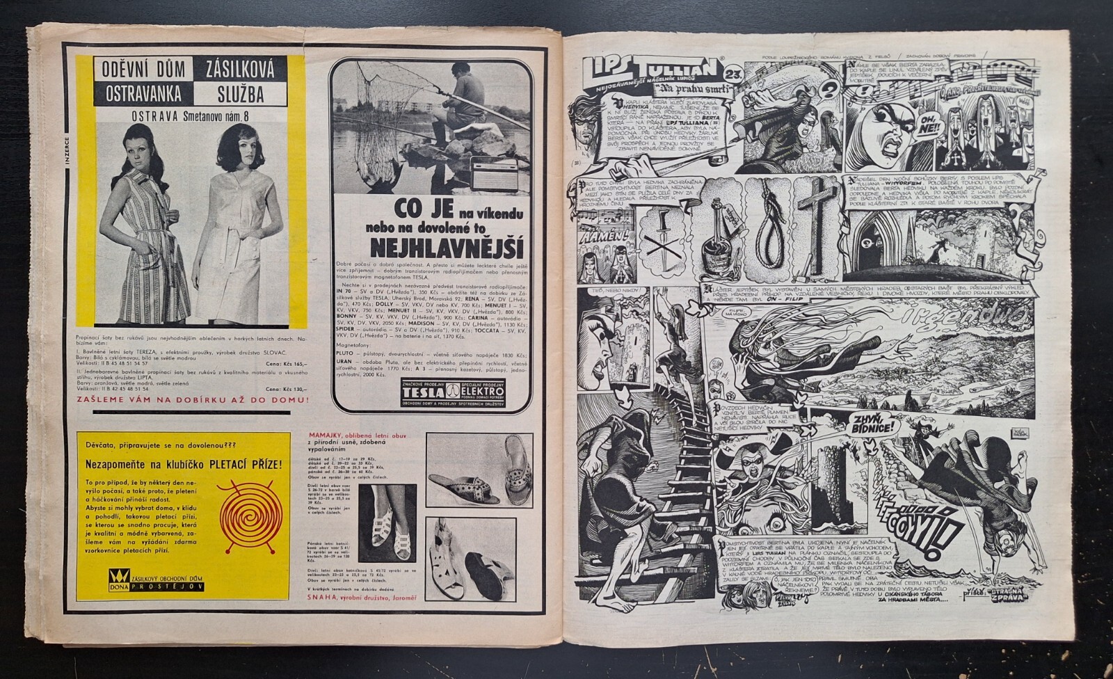 KAJA SAUDEK – COMIC LIPS TULLIAN No. 23, CZECH MAGAZINE MLADY SVET, No. 26/1972