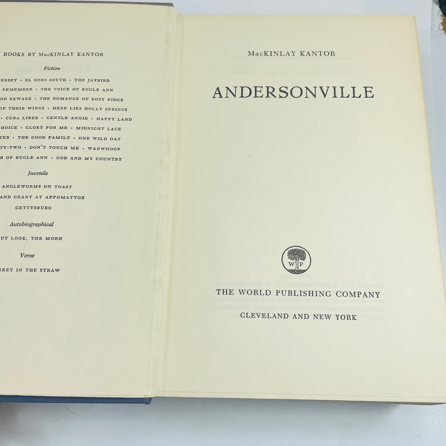 Andersonville MacKinlay Kantor 1955 4th Printing Before Publication Pulitzer