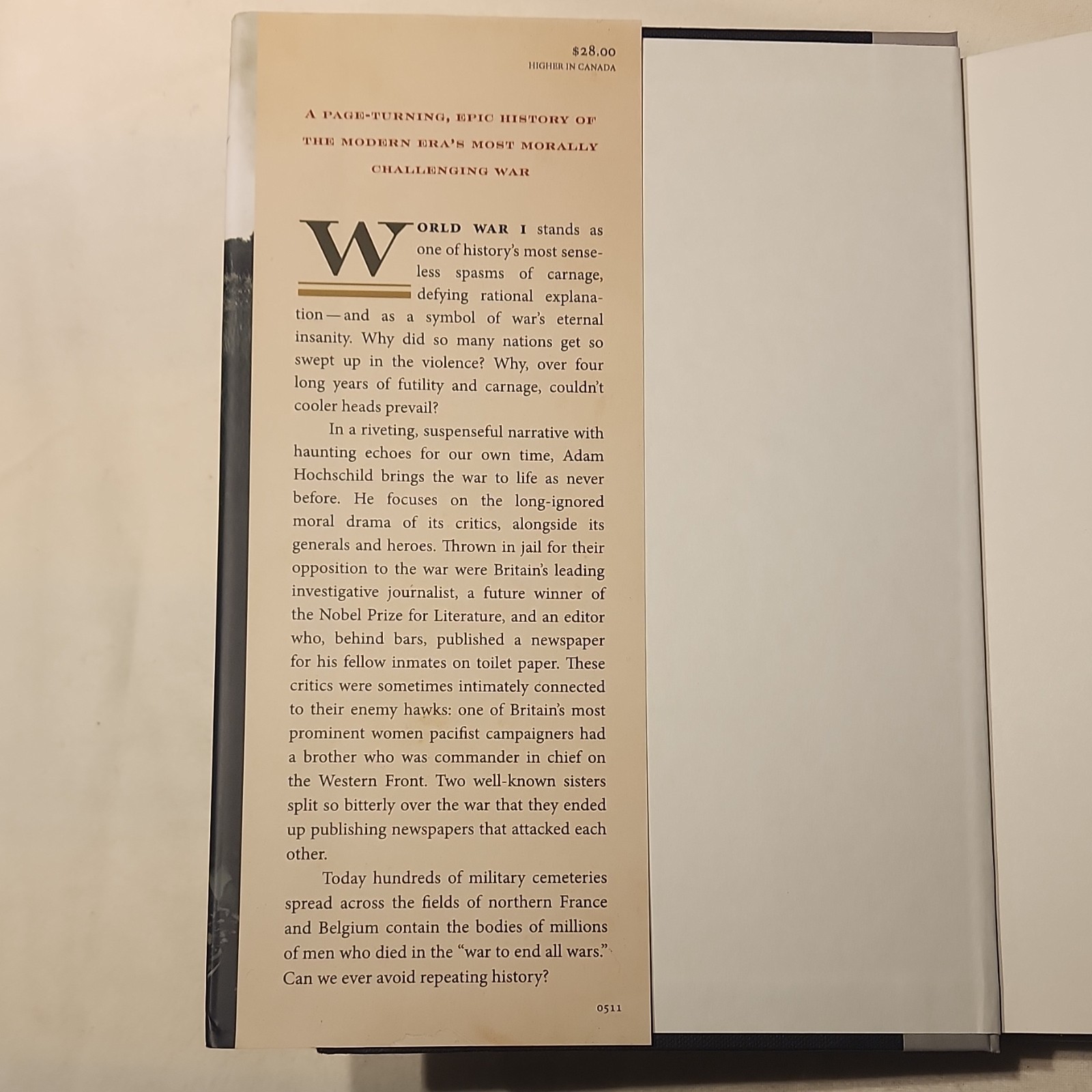 To End All Wars Adam Hochschild Hardcover Houghton Mifflin World War I Rebellion