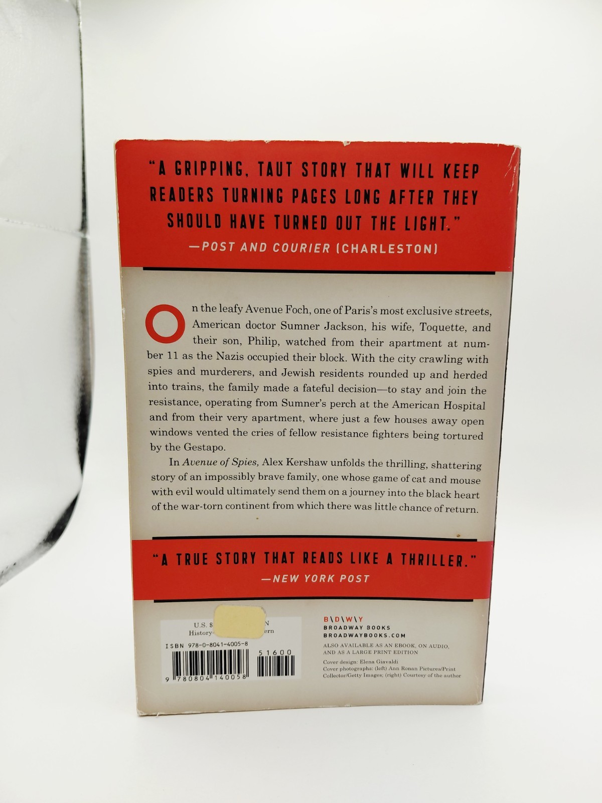 «Avenue of Spies: Nazi Occupied Paris» Paperback Book, (By: Alex Kershaw), WWII