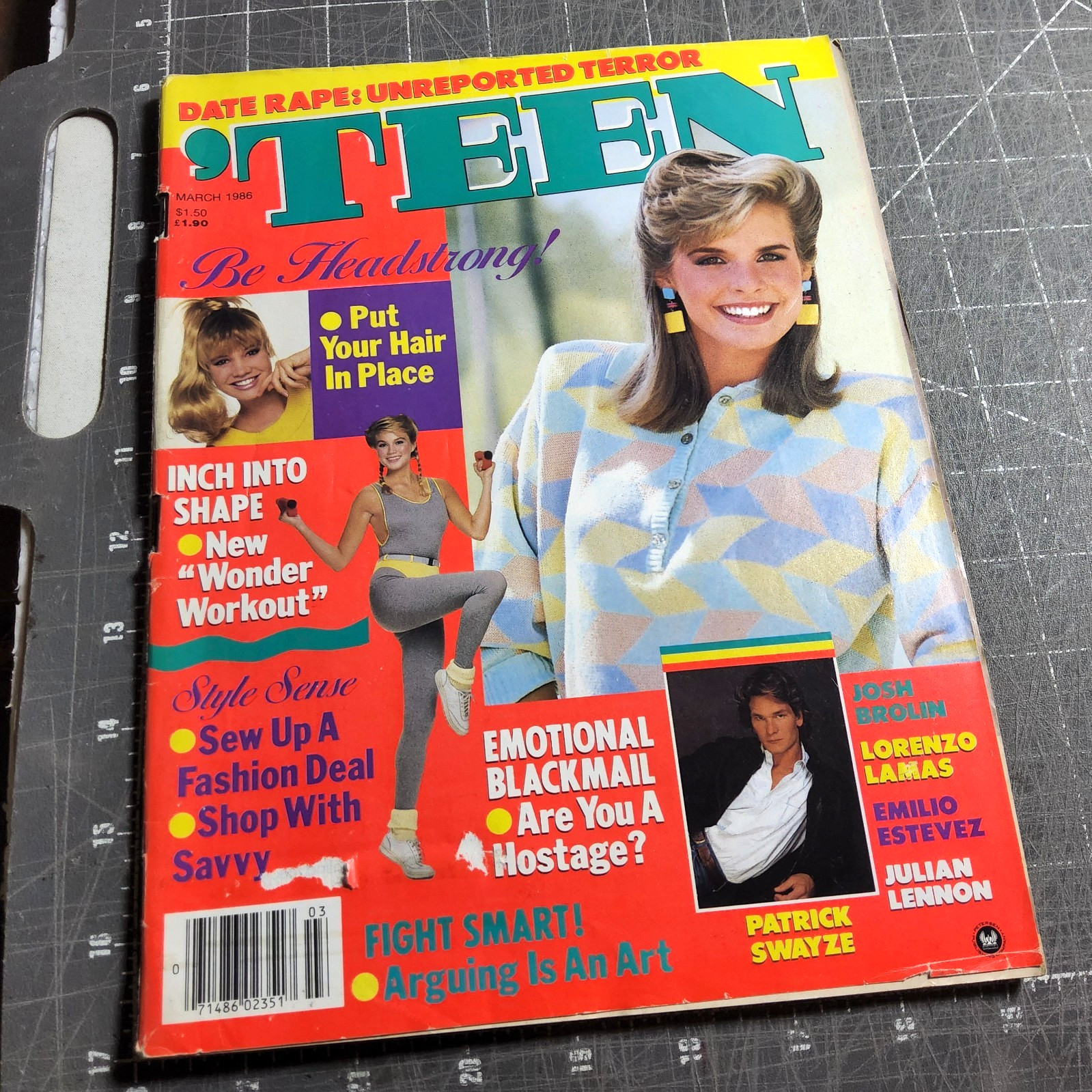 Vtg tEEN magazine march 1986 fashion makeup hair 80s angela hines patrick swayze