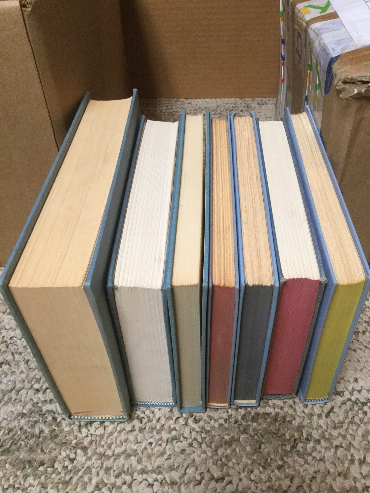 Lot of 7 Shades Of Blue Hardcover Books Collection Set Decorative Shelve AB9