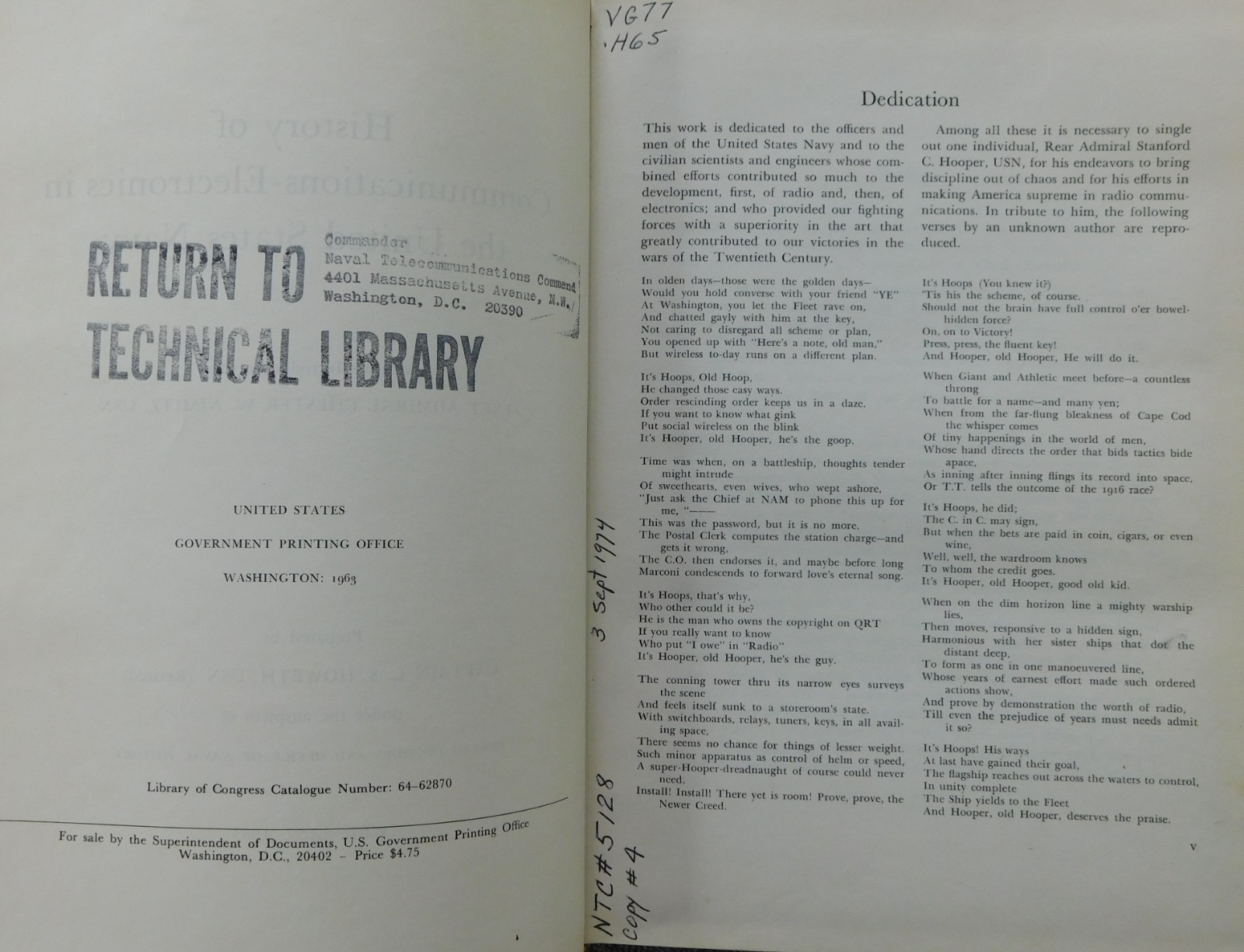 History of Communications-Electronics in the United States Navy 1963
