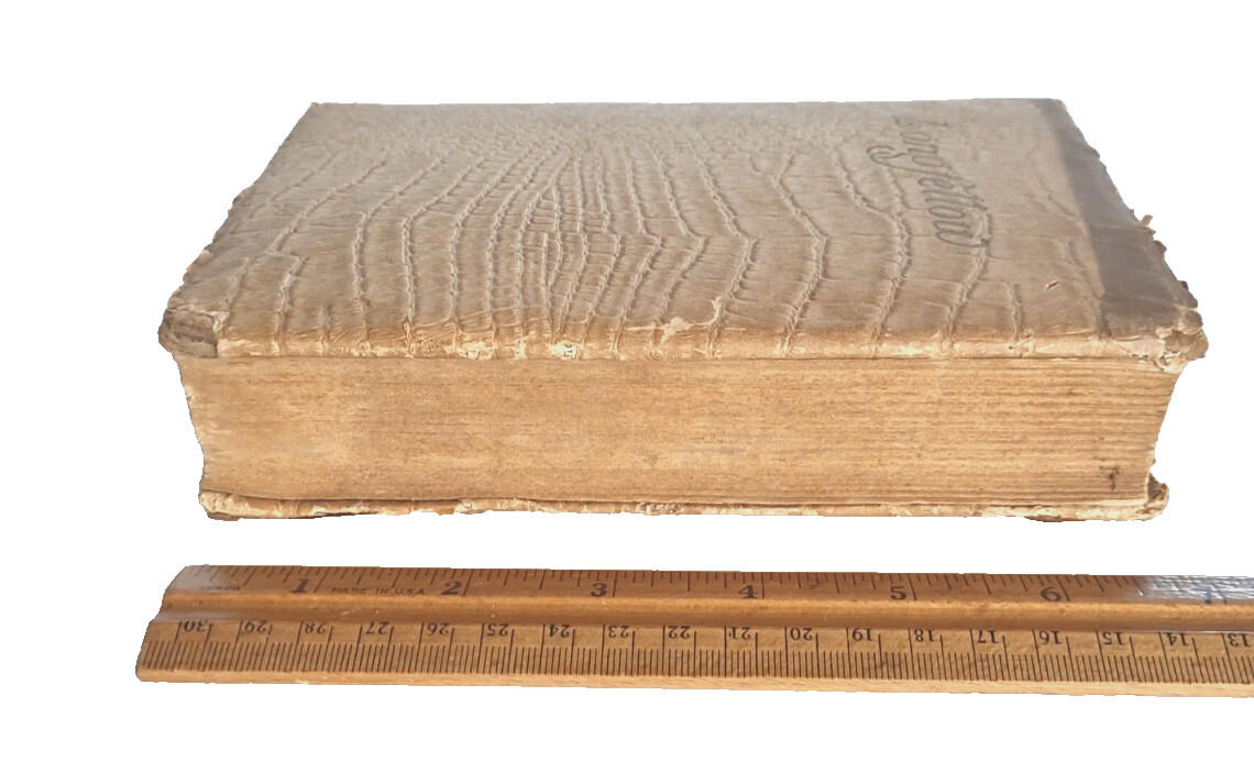 Antique Undated Longfellow Faux Leather? Bound Book Of Poems Hurst & Co NY
