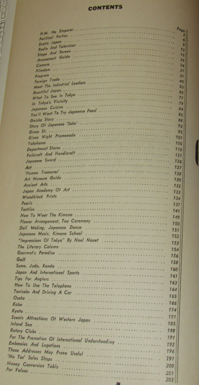 VTG 1955 JAPAN TRAVEL GUIDE! 200+ PAGES! CAMERAS/POLITICS/ART/PEARLS/ADS/EMPEROR