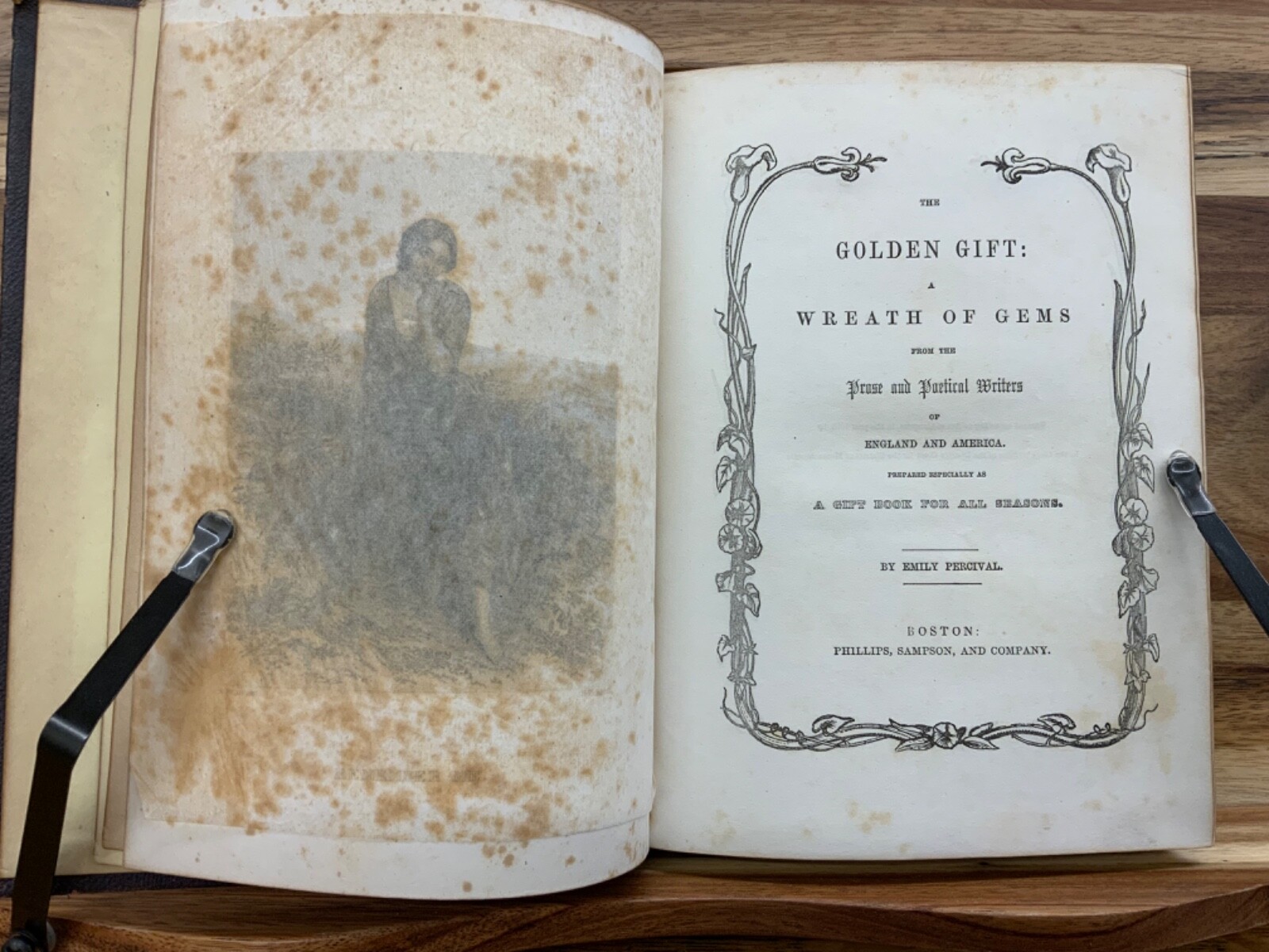 1853 Golden Gift: Wreath of Gems, Gift Book Emily Percival (Editor) FINELY Bound