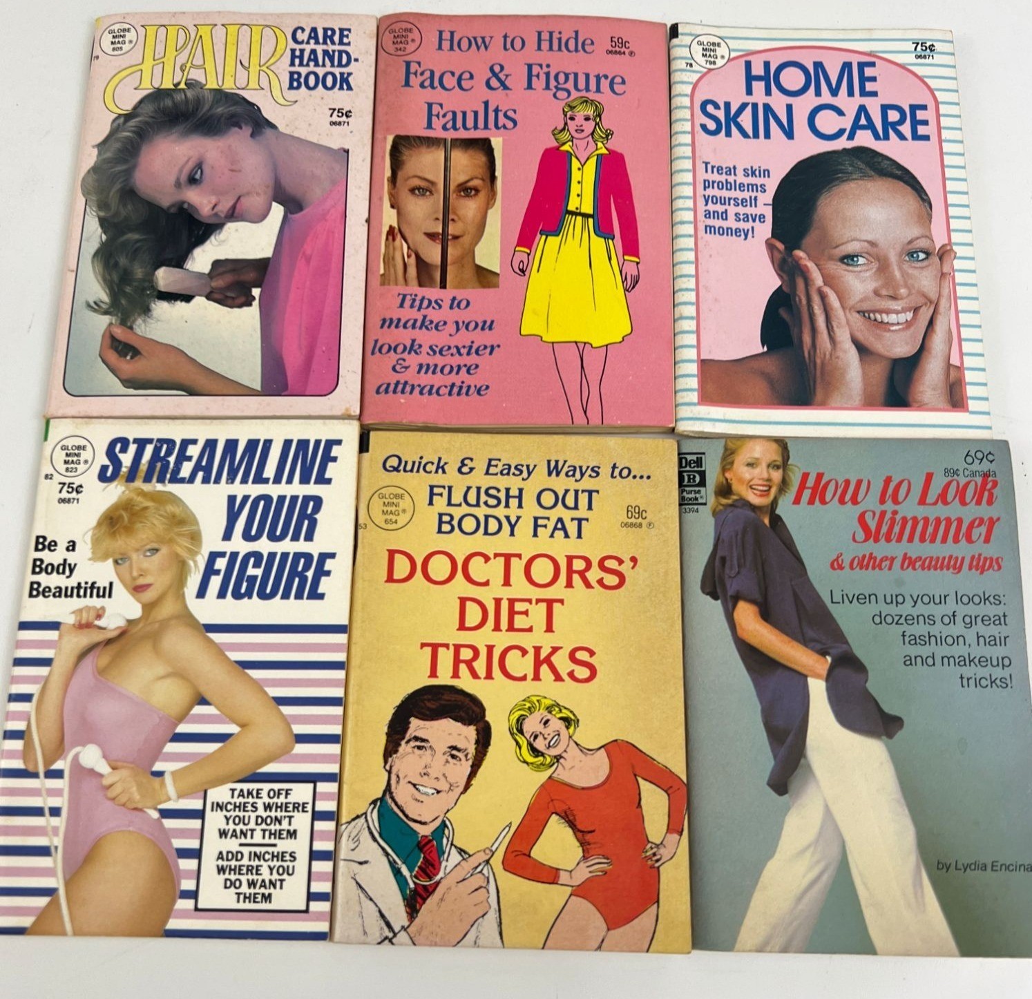 Vintage 1980s Beauty & Self-Care Paperback Book Bundle Globe Mini Mag