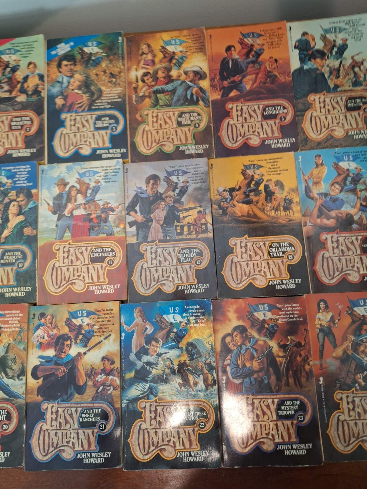 Lot of 28 Easy Company Western Paperback Books John Wesley Howard Jove Edition